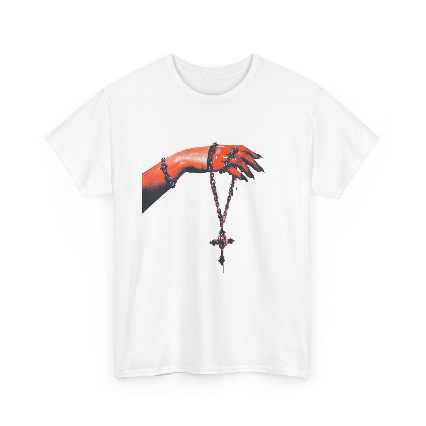 Hanging Cross Chain Graphic T-Shirt Unisex Heavy Cotton Tee NEW GIFT