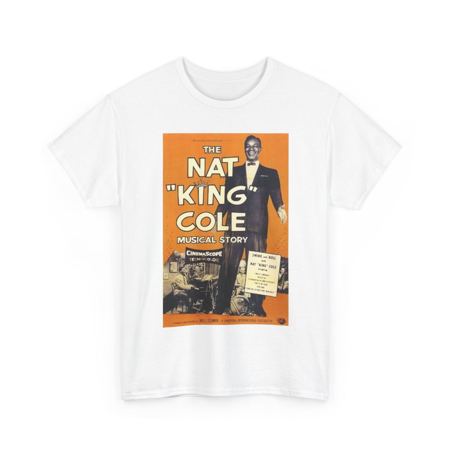 Nat King Cole Tshirt Vintage concert poster retro Unisex Heavy Cotton Tee
