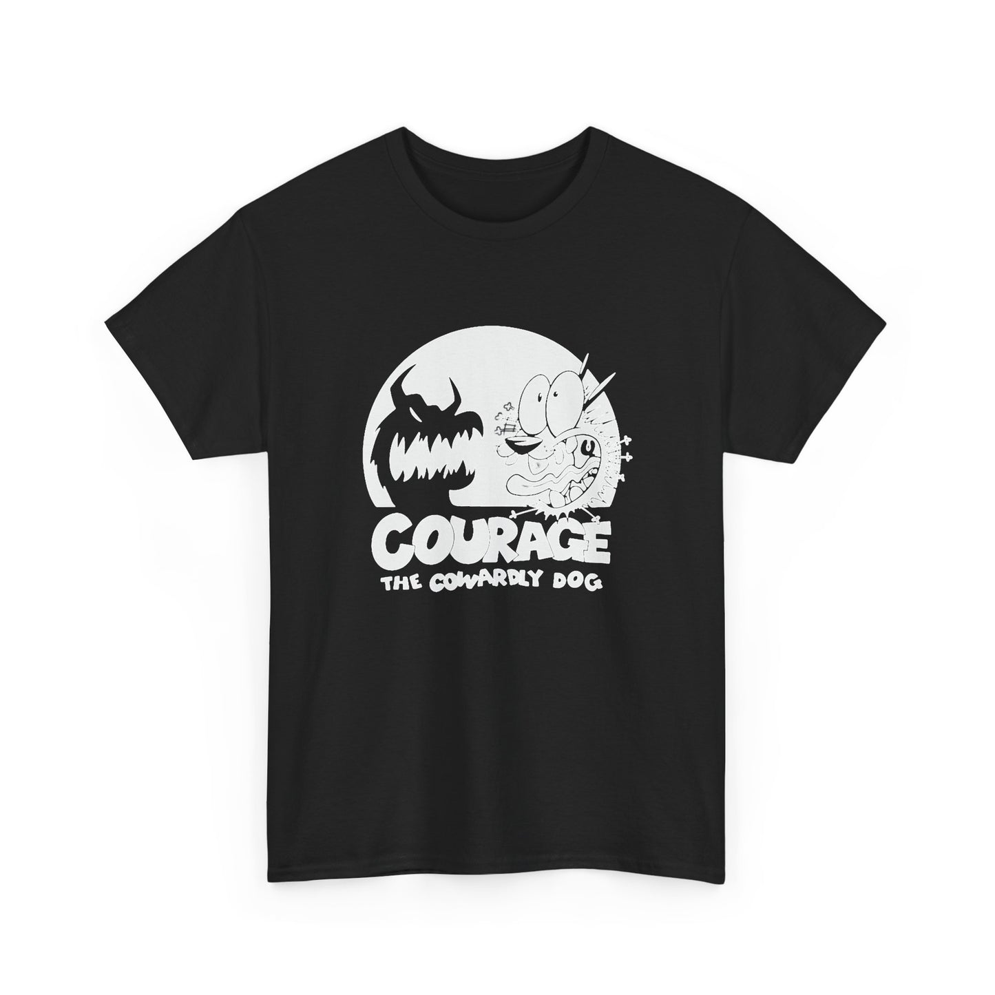 Courage The Cowardly Dog Graphic T Shirt NEW Vintage Unisex Heavy Cotton Tee