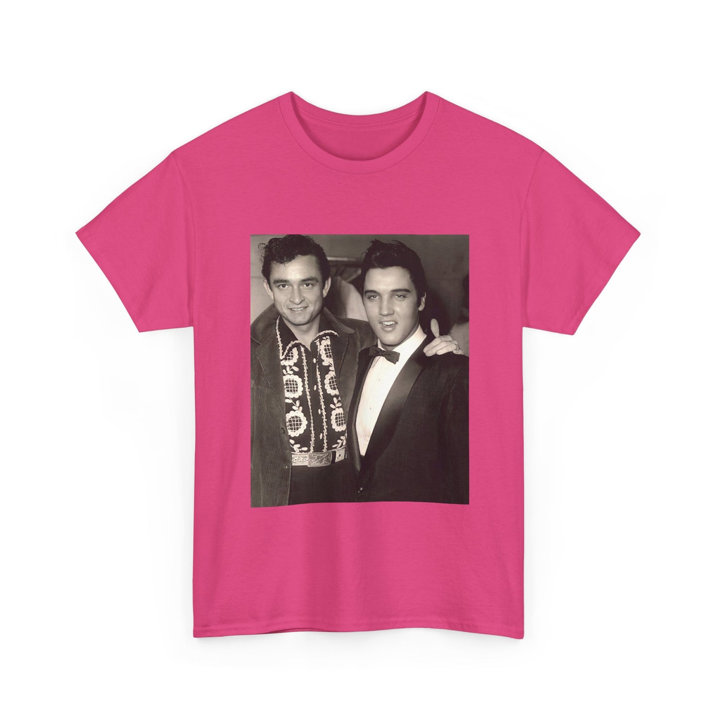 Elvis And Johnny cash shirt vintage graphic art black and white Heavy Cotton