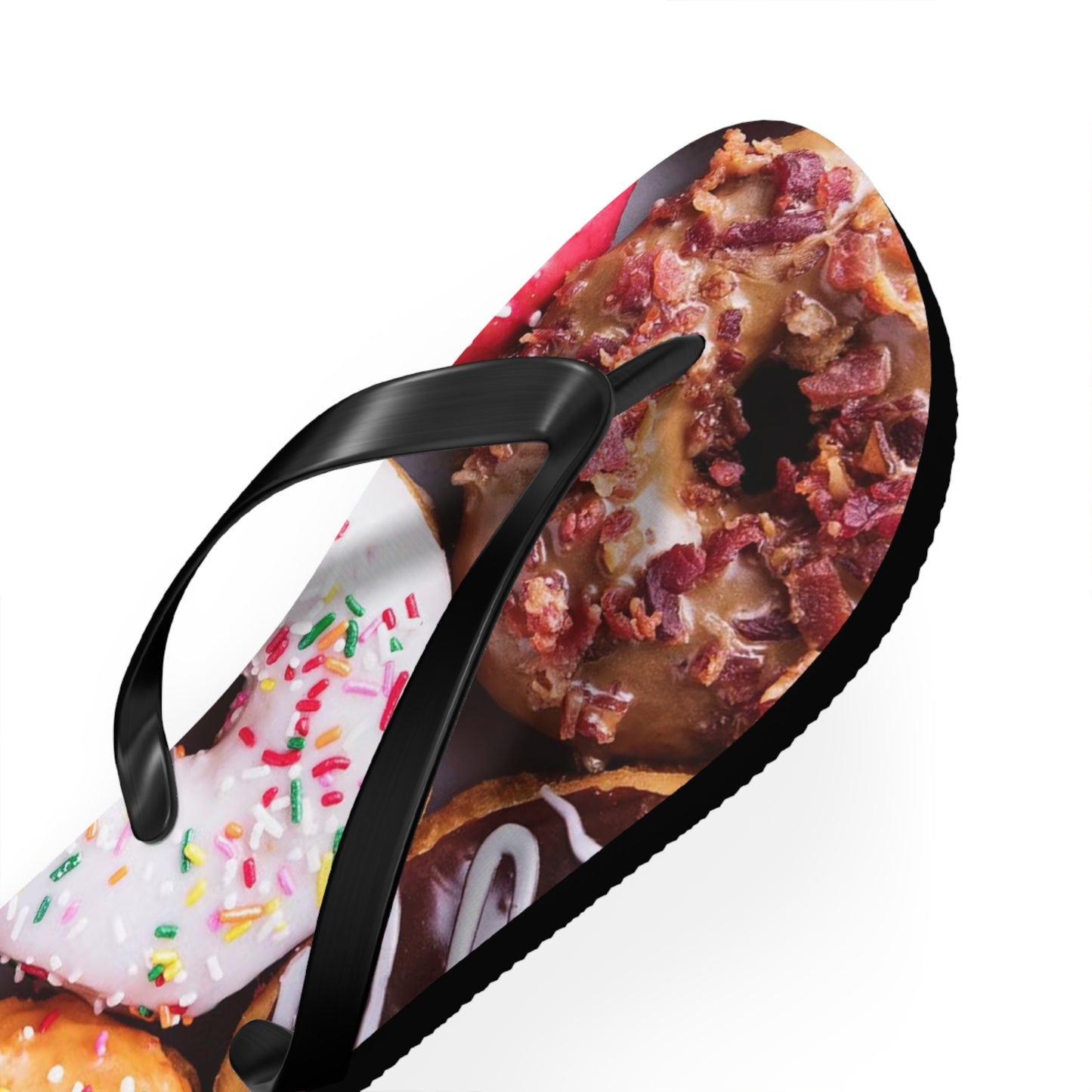 Donuts Funny Summer Sandals, Beach Shoes, Vacation Flip Flops, Pool Slides