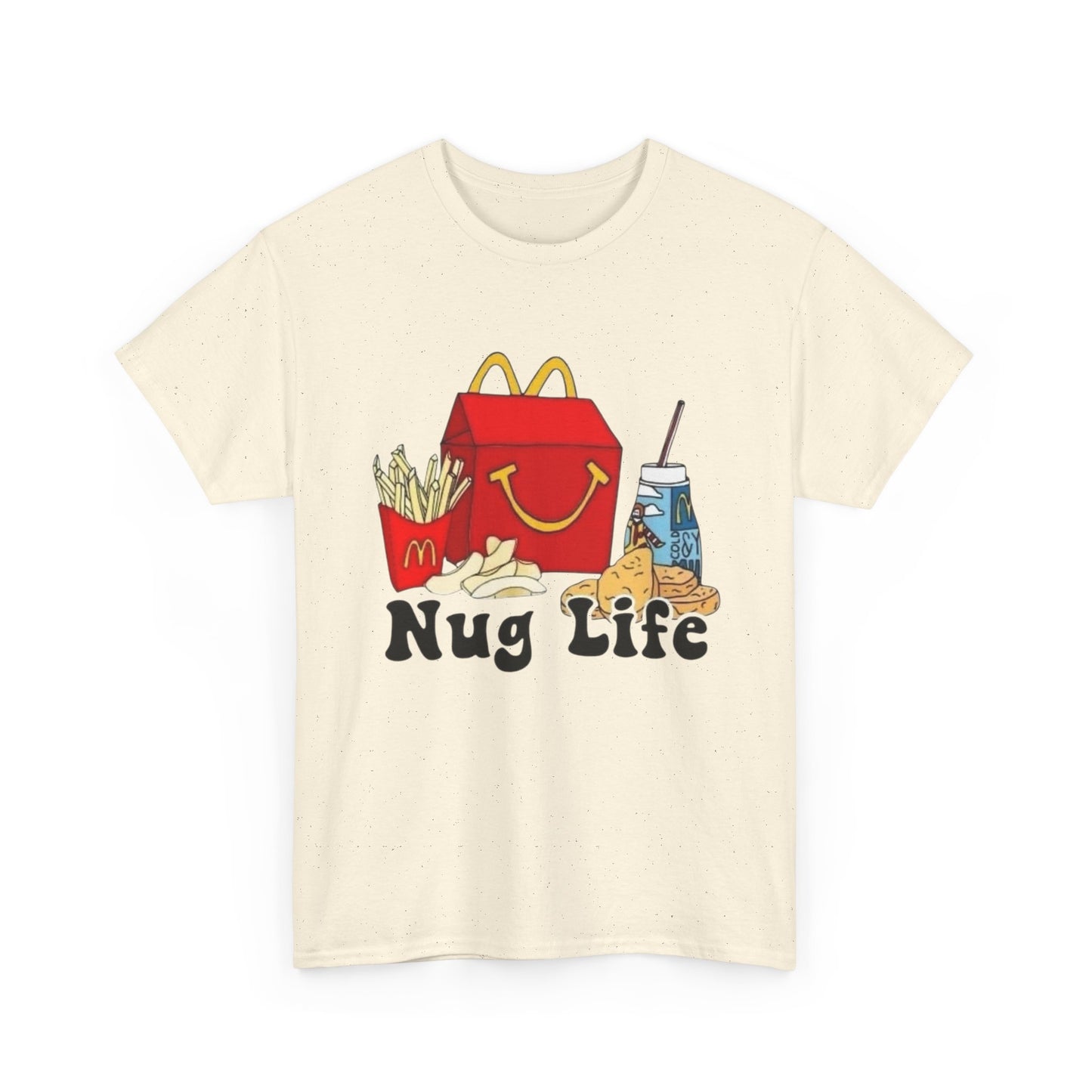 Nug Life Funny Happy Meal 90s Kids Graphic T Shirt New Unisex Heavy Cotton Tee