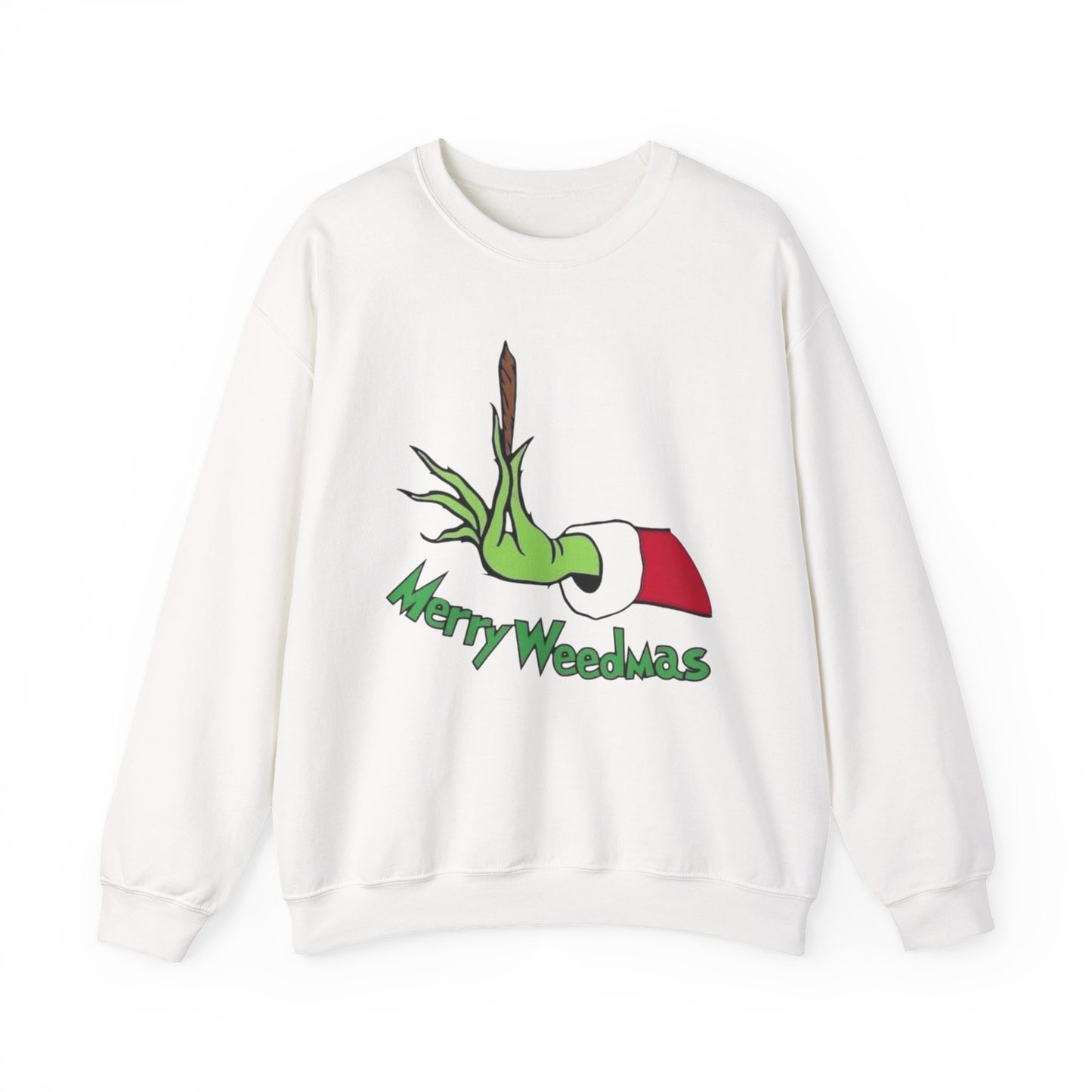 Merry Weedmas The Grinch Funny Sweater NEW Heavy Blend™ Crewneck Sweatshirt