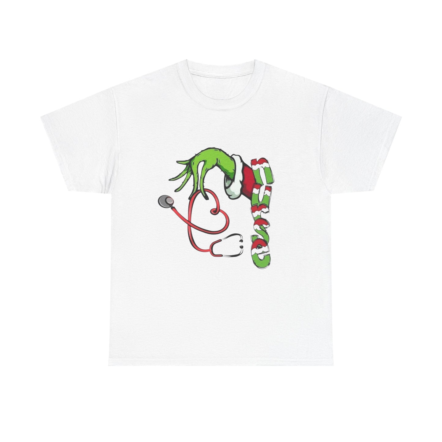 Nurse Christmas Grinch Holidays Graphic T Shirt NEW Unisex Heavy Cotton Tee