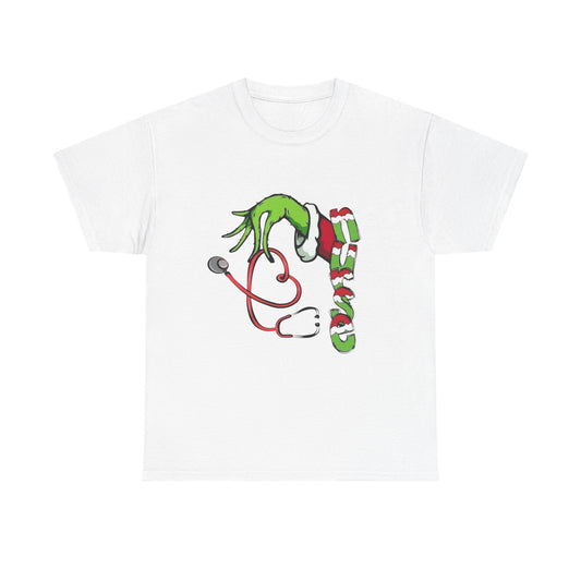 Nurse Christmas Grinch Holidays Graphic T Shirt NEW Unisex Heavy Cotton Tee