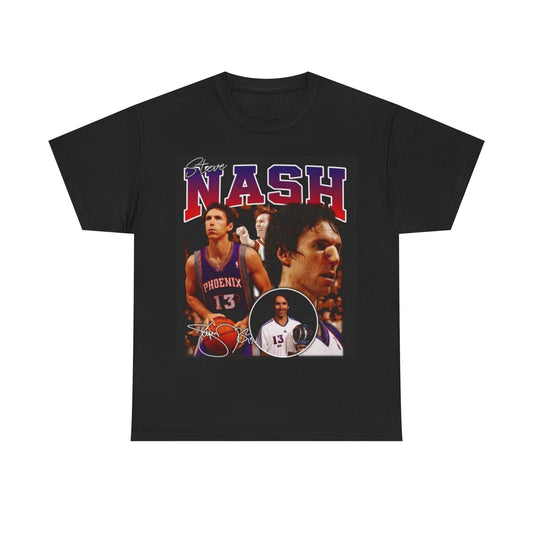 Steve Nash Graphic T Shirt Vintage Basketball Retro Unisex Heavy Cotton Tee