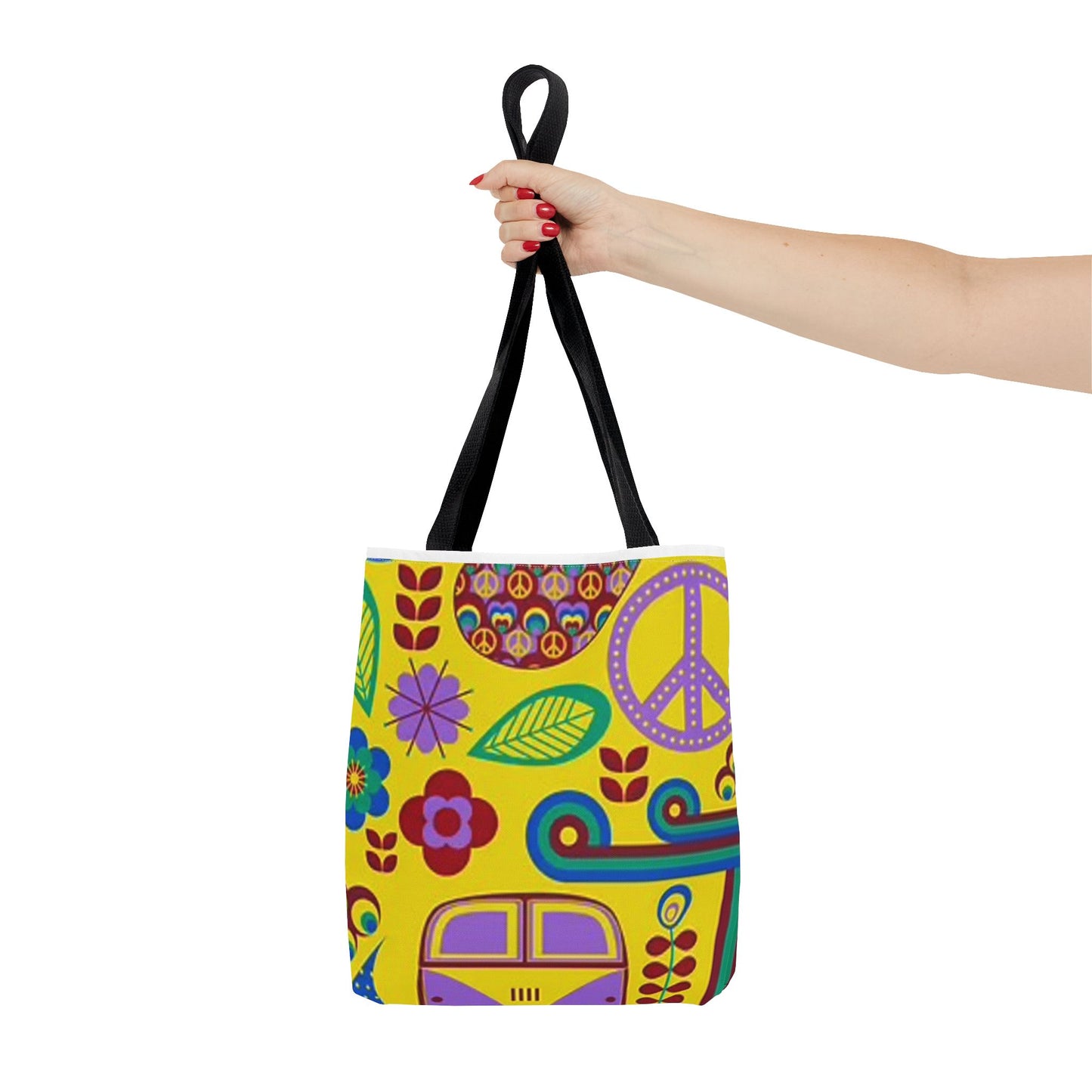 Peace And Love Multi Color BRAND NEW MODERN Tote Bag (AOP)