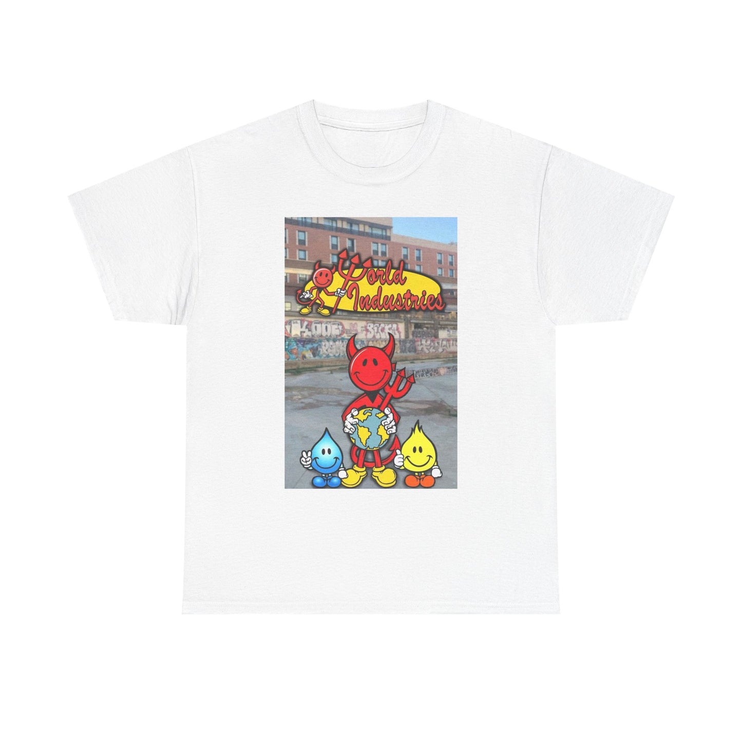 World Industries Graphic T Shirt Vintage Skateboarding Unisex Heavy Cotton Tee 1