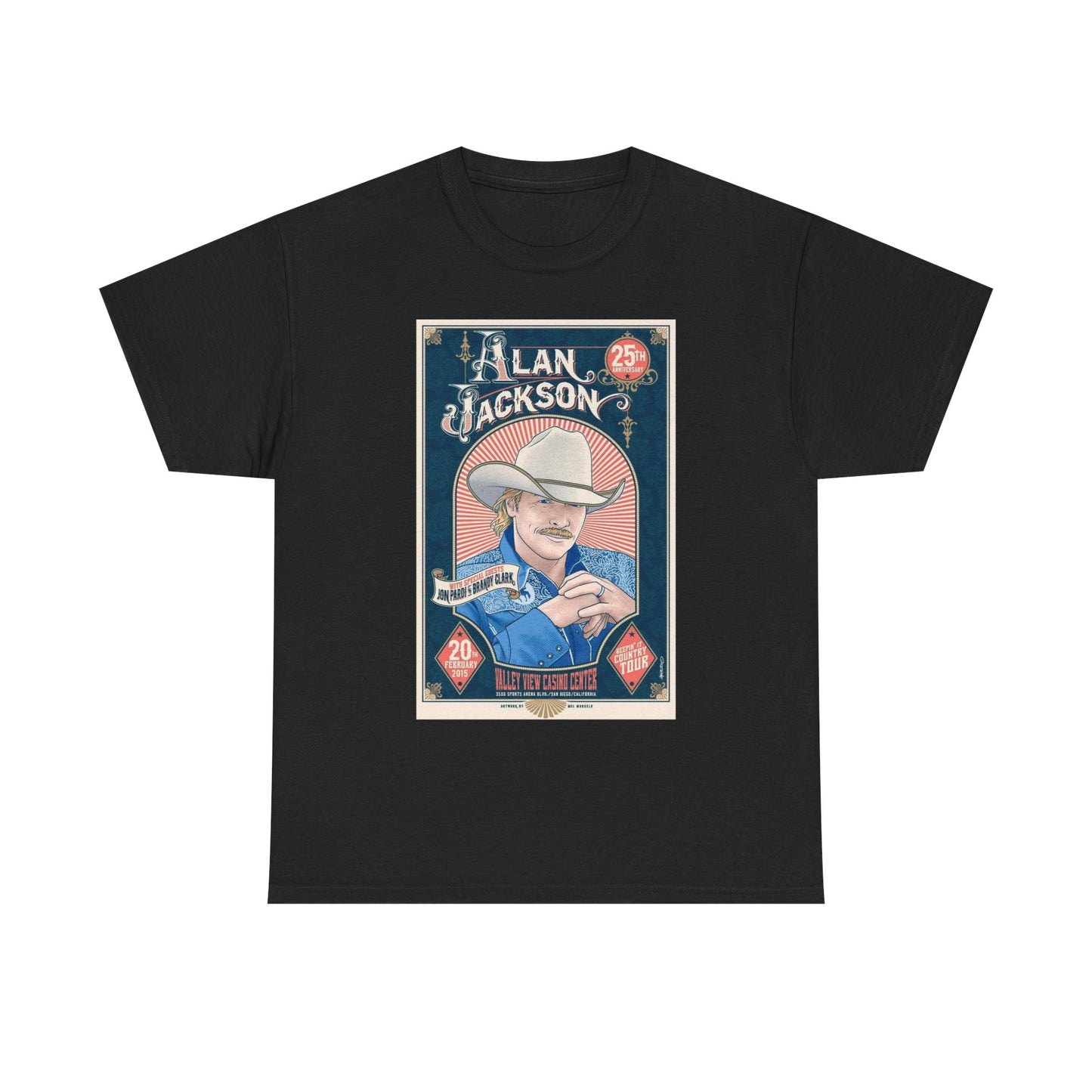 Alan Jackson graphic T Shirt Vintage Country Music poster Unisex Heavy Cotton