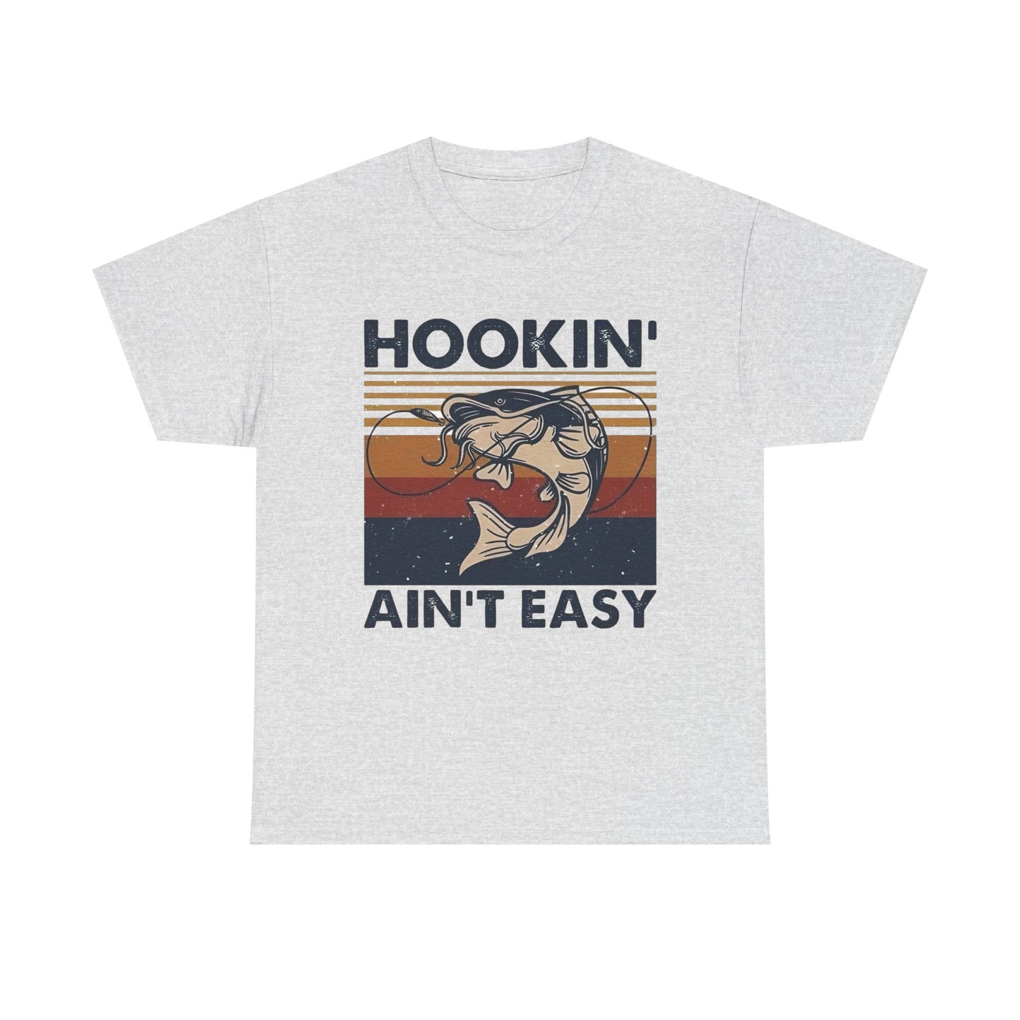 Hookin Aint Easy Fishing Graphic T Shirt NEW ADULT TEE VINTAGE