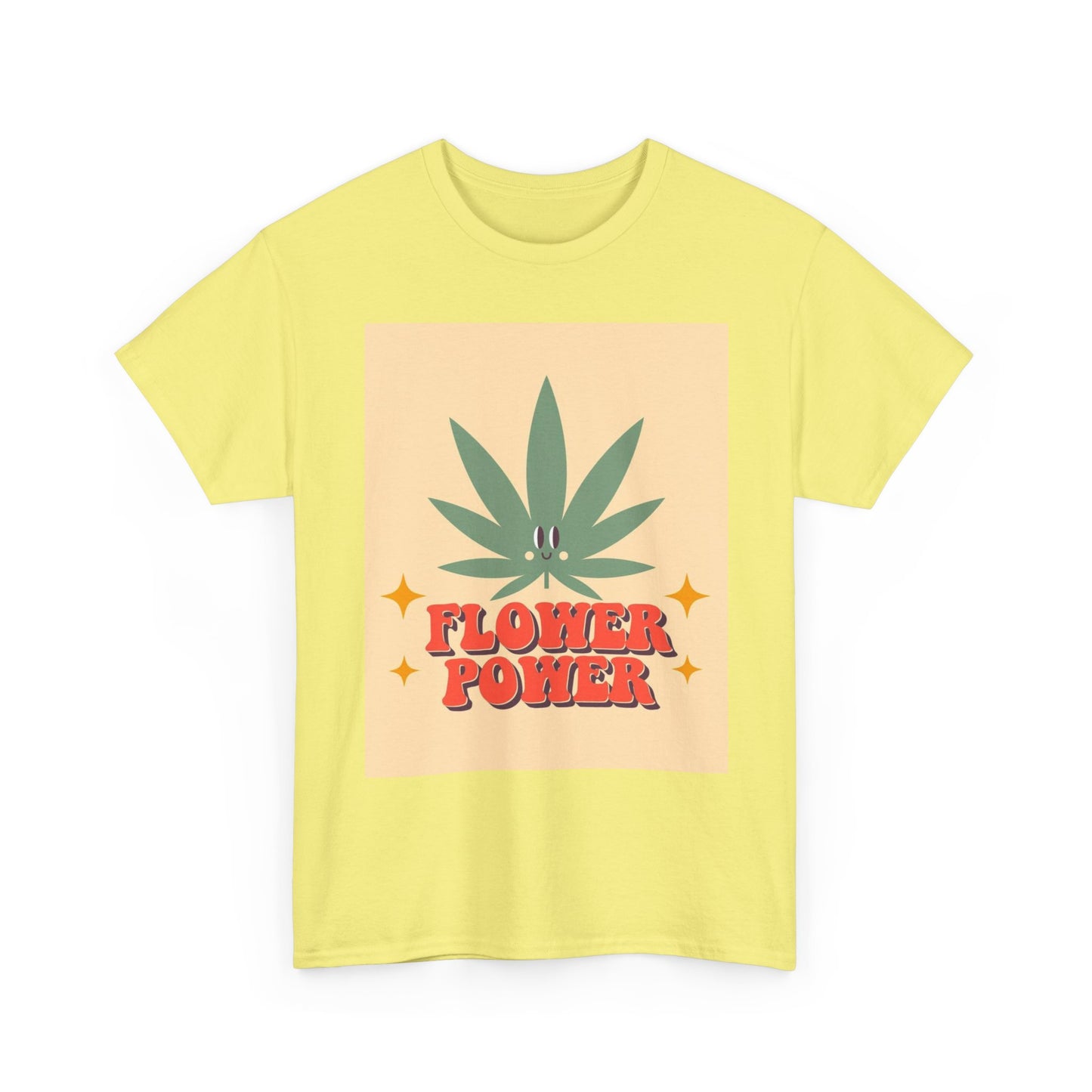 Flower Power Retro T Shirt Vintage Vibes 420 Unisex Heavy Cotton Tee