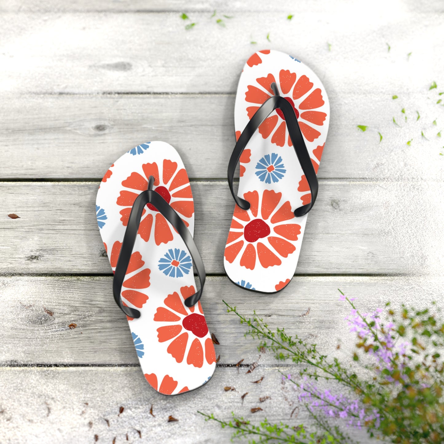 Tropical Flowers Beach Sandals Summer Flip Flops Slides BRAND NEW