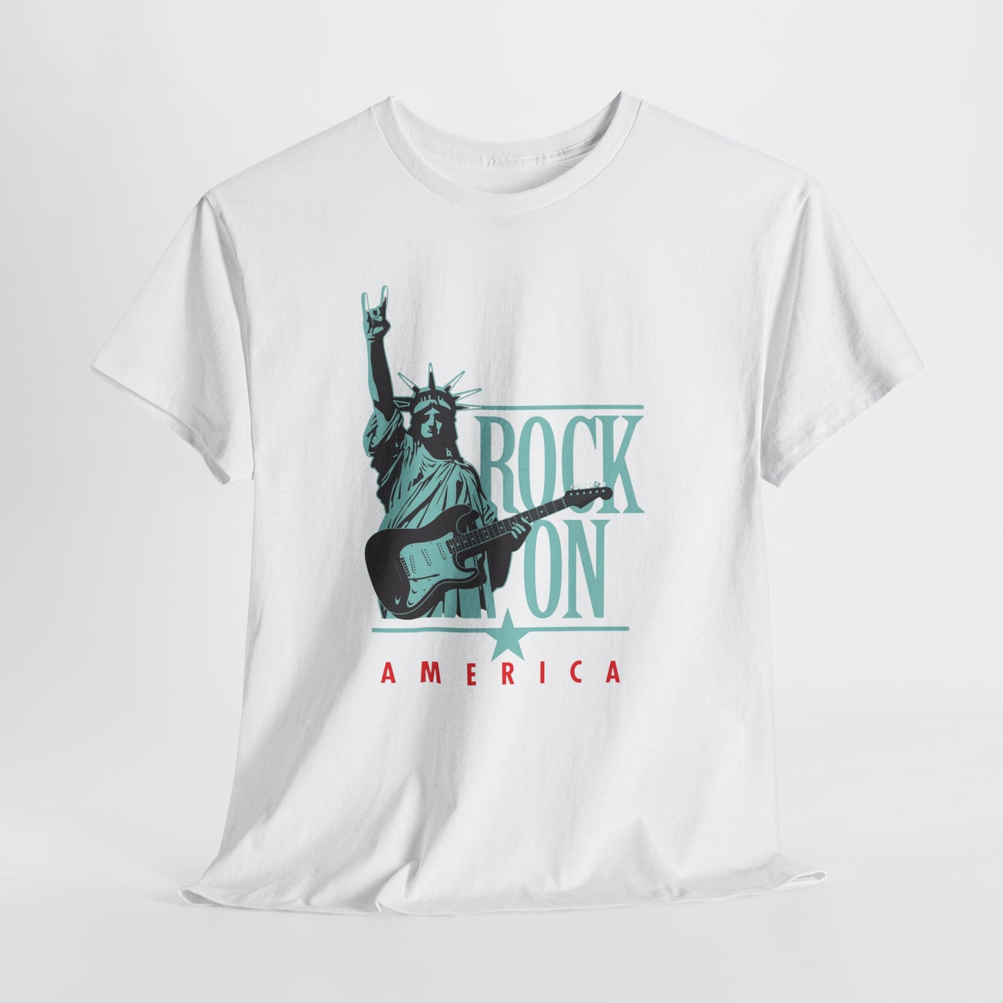 Rock On America Graphic T Shirt Unisex Heavy Cotton Tee
