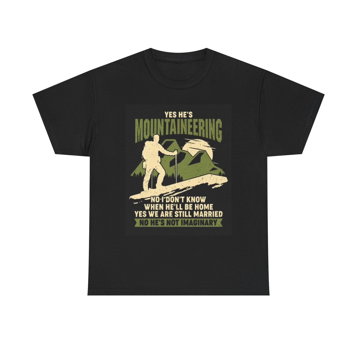 Husband Mountaineering Graphic T Shirt Funny Gift Unisex Heavy Cotton Tee