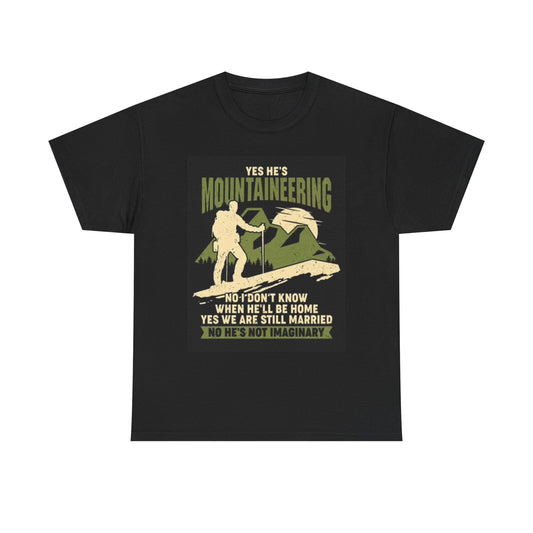 Husband Mountaineering Graphic T Shirt Funny Gift Unisex Heavy Cotton Tee