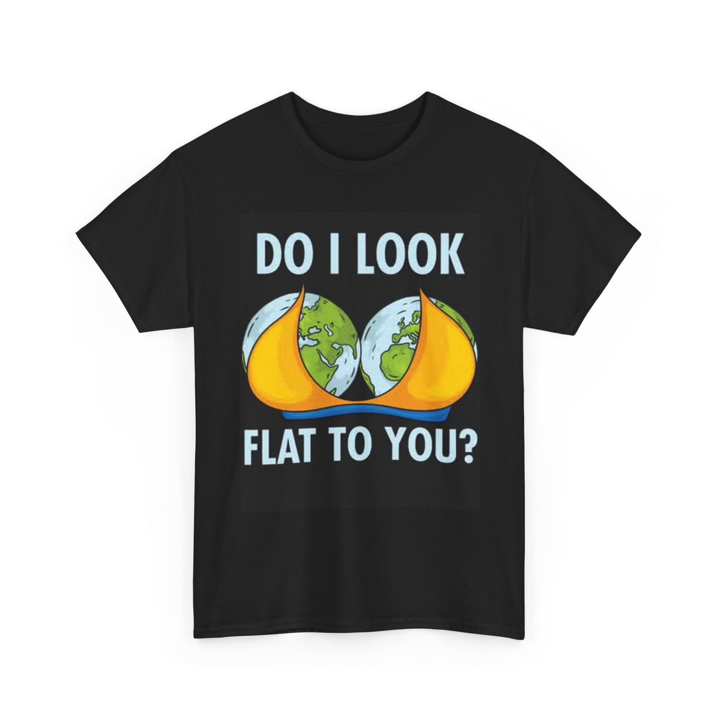 Do I Look Flat To You Funny Shirt Earth Boobies Bikini Sex Unisex Heavy Cotton