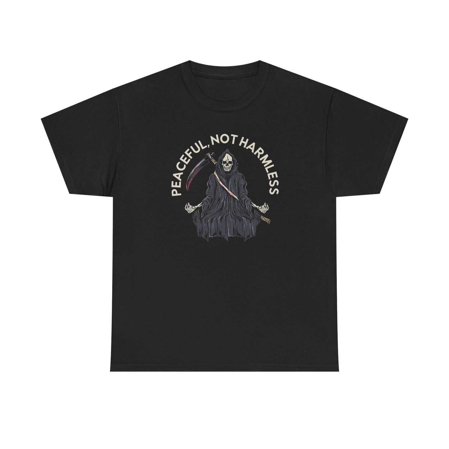 Peaceful Not Harmless Graphic T Shirt Unisex Heavy Cotton Tee