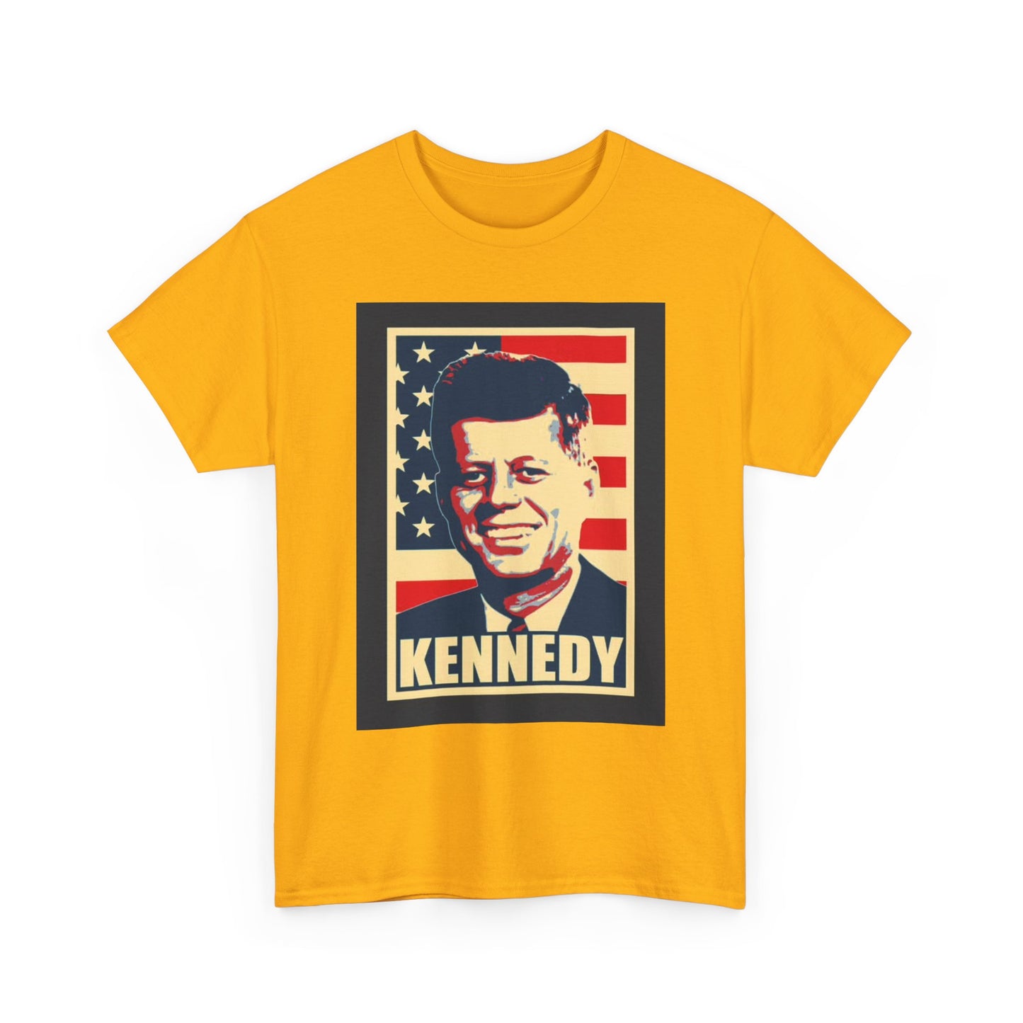 JFK Tshirt John F Kennedy American Flag President Unisex Heavy Cotton Tee