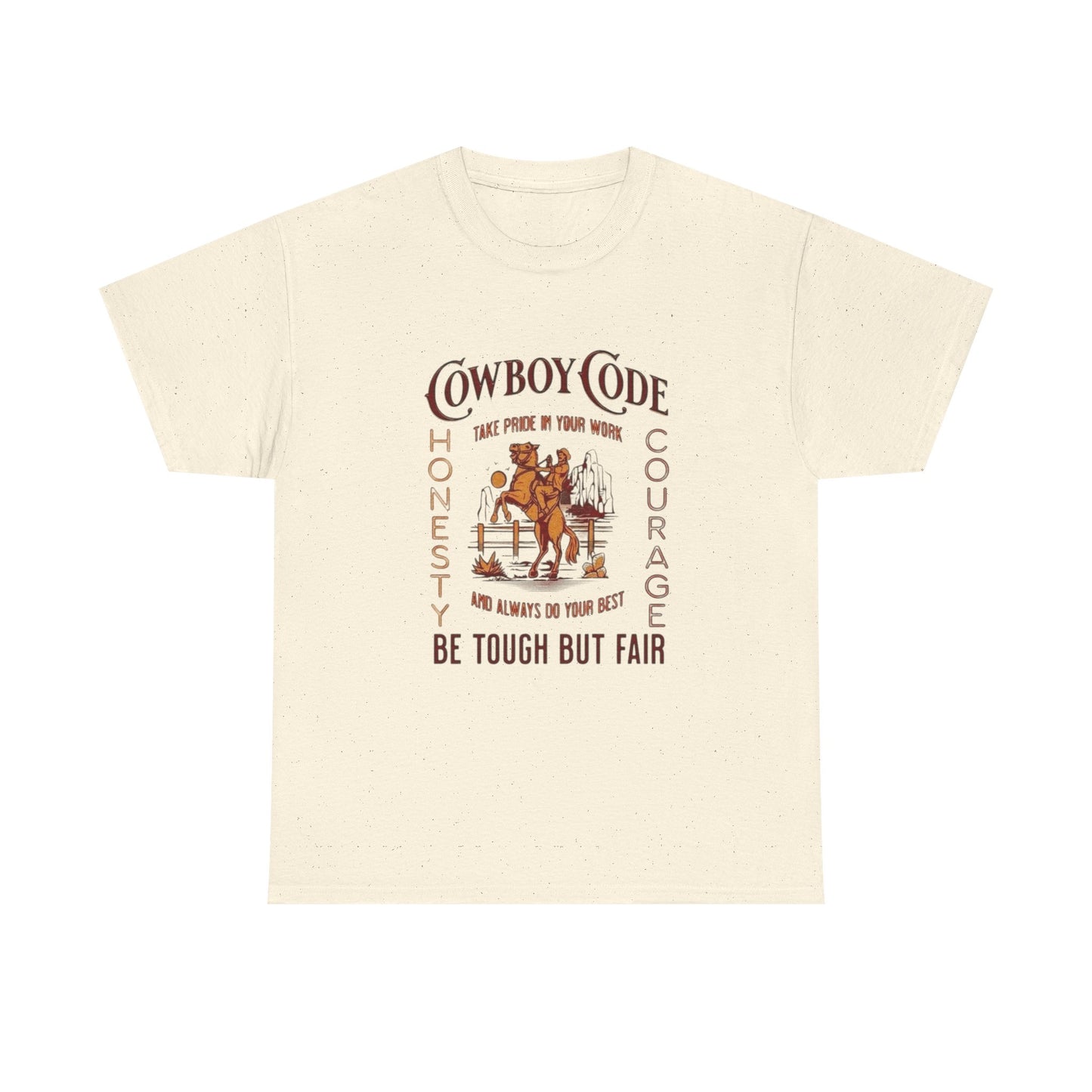Cowboy Code Graphic T Shirt Unisex Heavy Cotton Tee