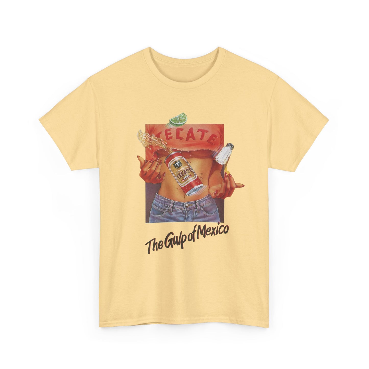 Tecate The Gulp Of Mexico Beer Graphic T-Shirt Women's Heavy Comfy Cotton Tee