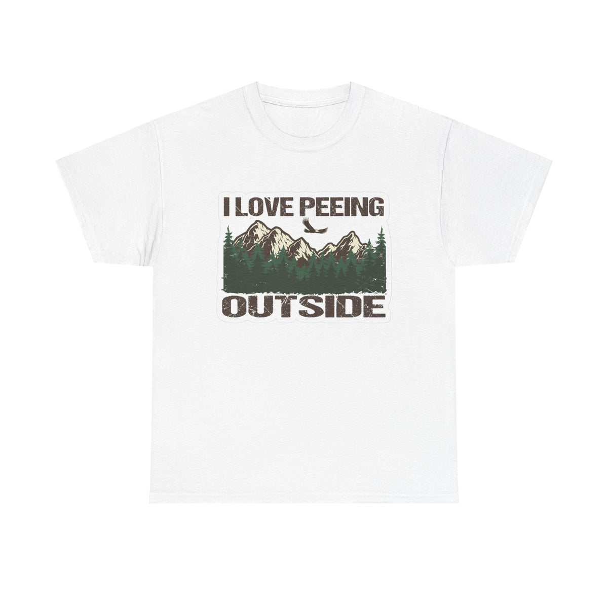 I Love Peeing Outside Funny Camping Graphic T Shirt Men's  Heavy Cotton Tee