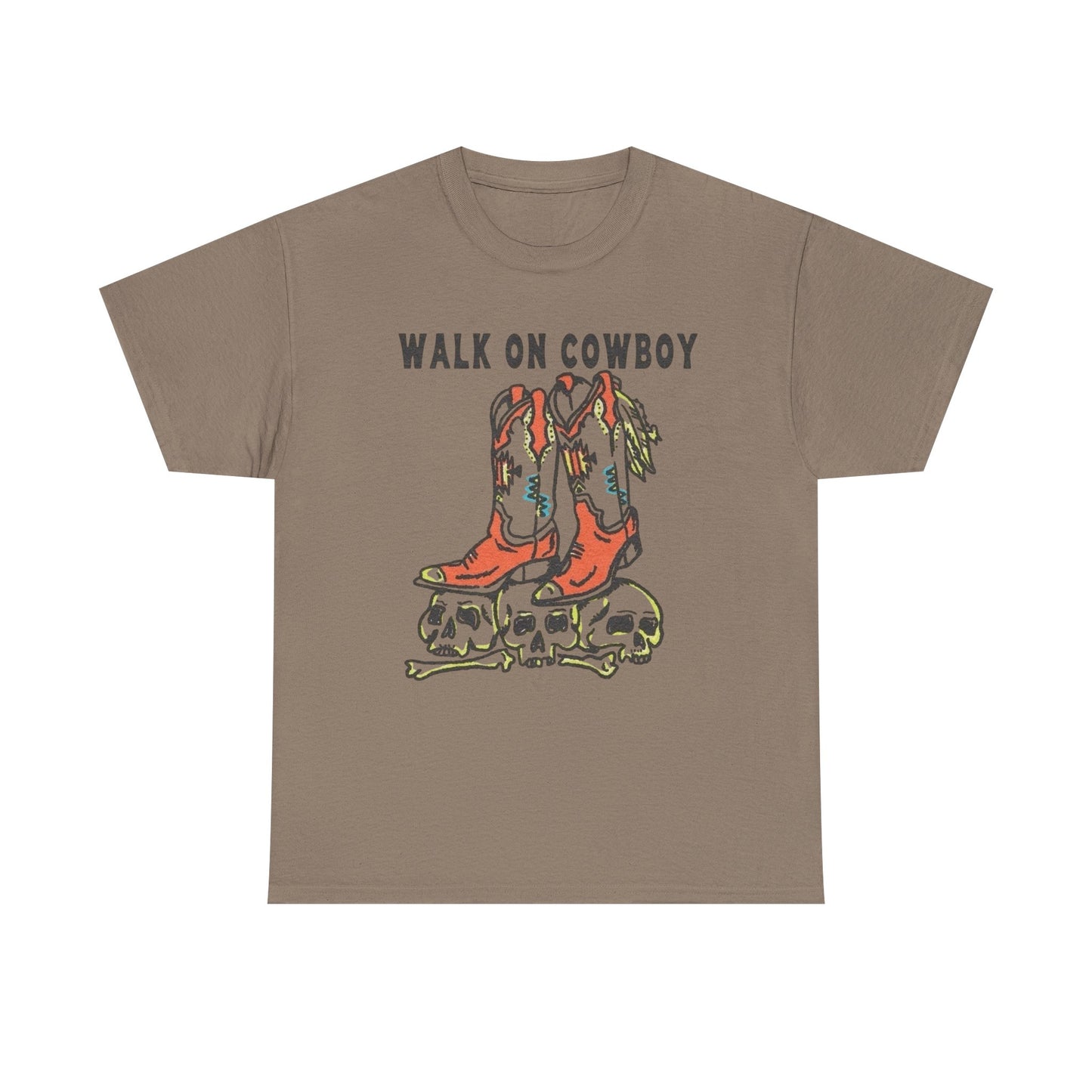 Walk On Cowboy Graphic T Shirt Unisex Heavy Cotton Tee