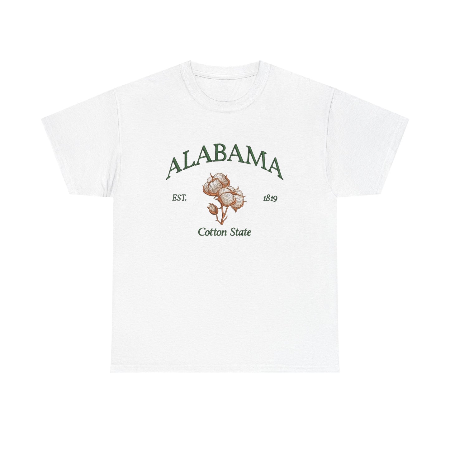 Alabama Cotton State Graphic T Shirt NEW Unisex Heavy Cotton Tee