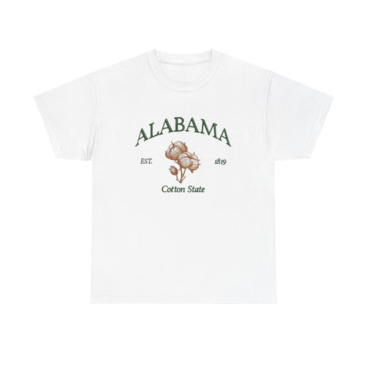 Alabama Cotton State Graphic T Shirt NEW Unisex Heavy Cotton Tee