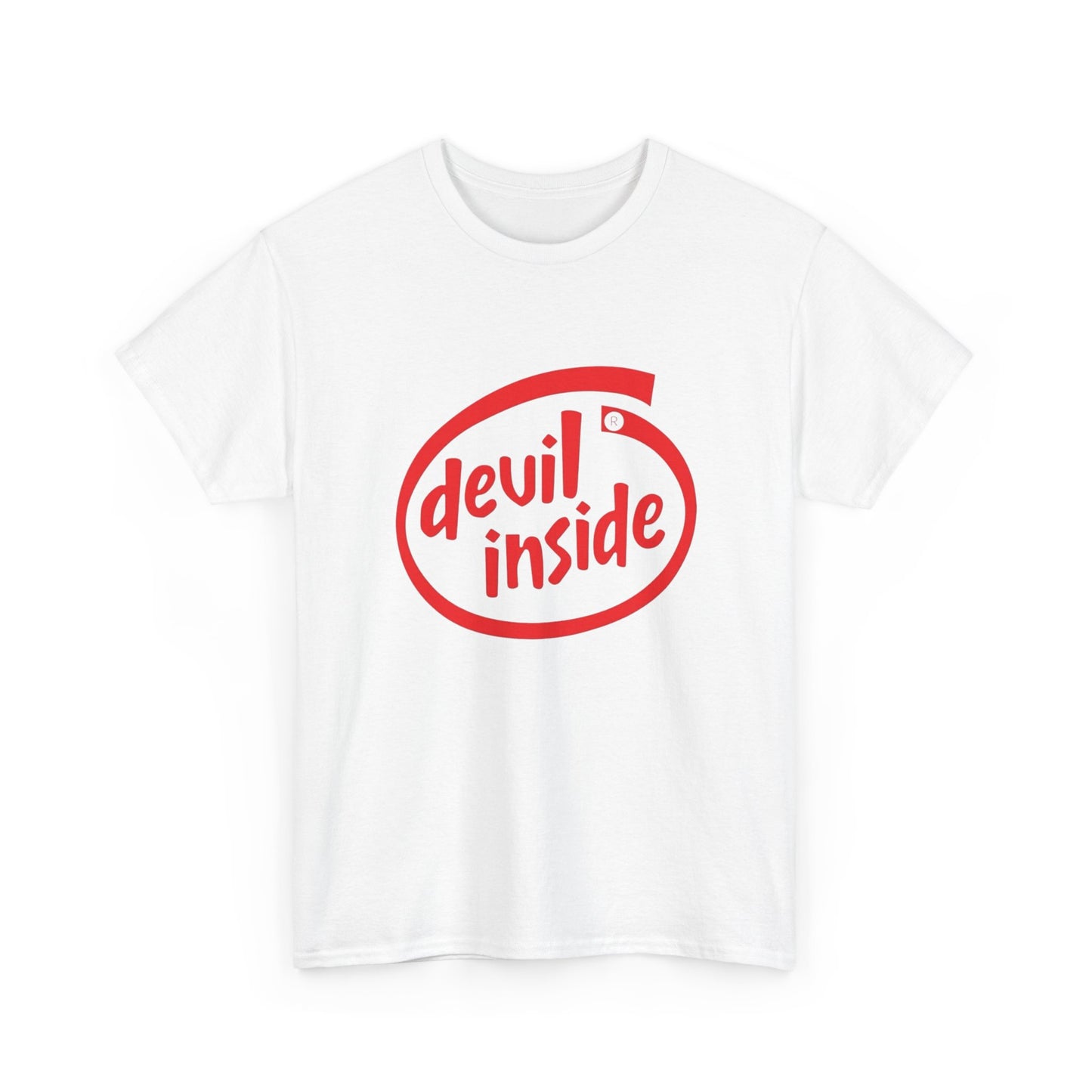 Devil Inside Funny Intel T Shirt Graphic Unisex Heavy Cotton Tee NEW GIFT