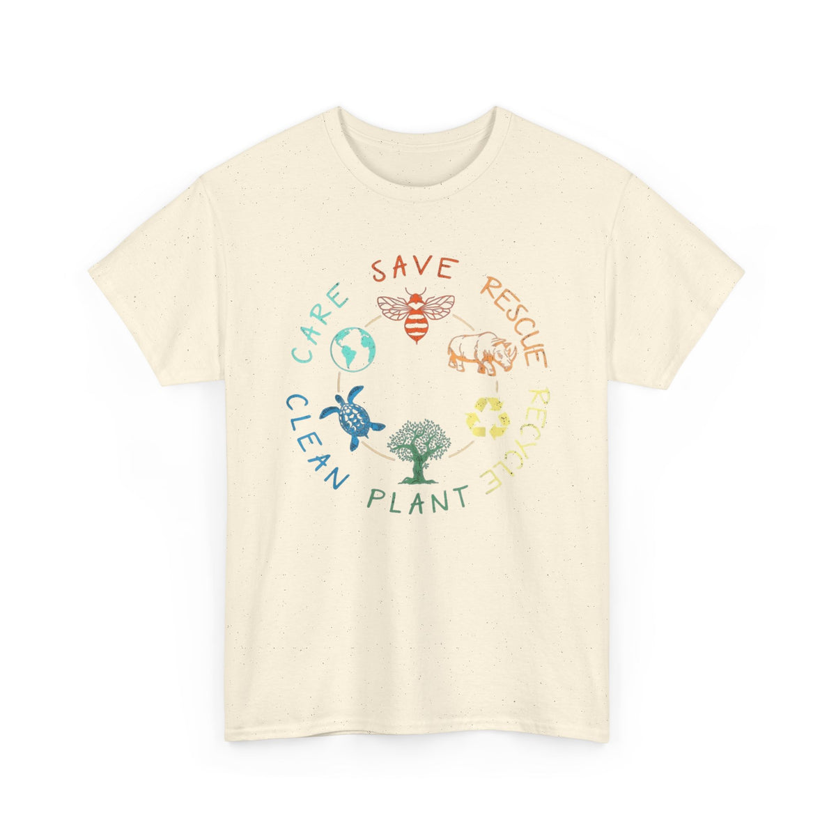 Clean Planet Graphic T Shirt Men's Retro Heavy Cotton Tee