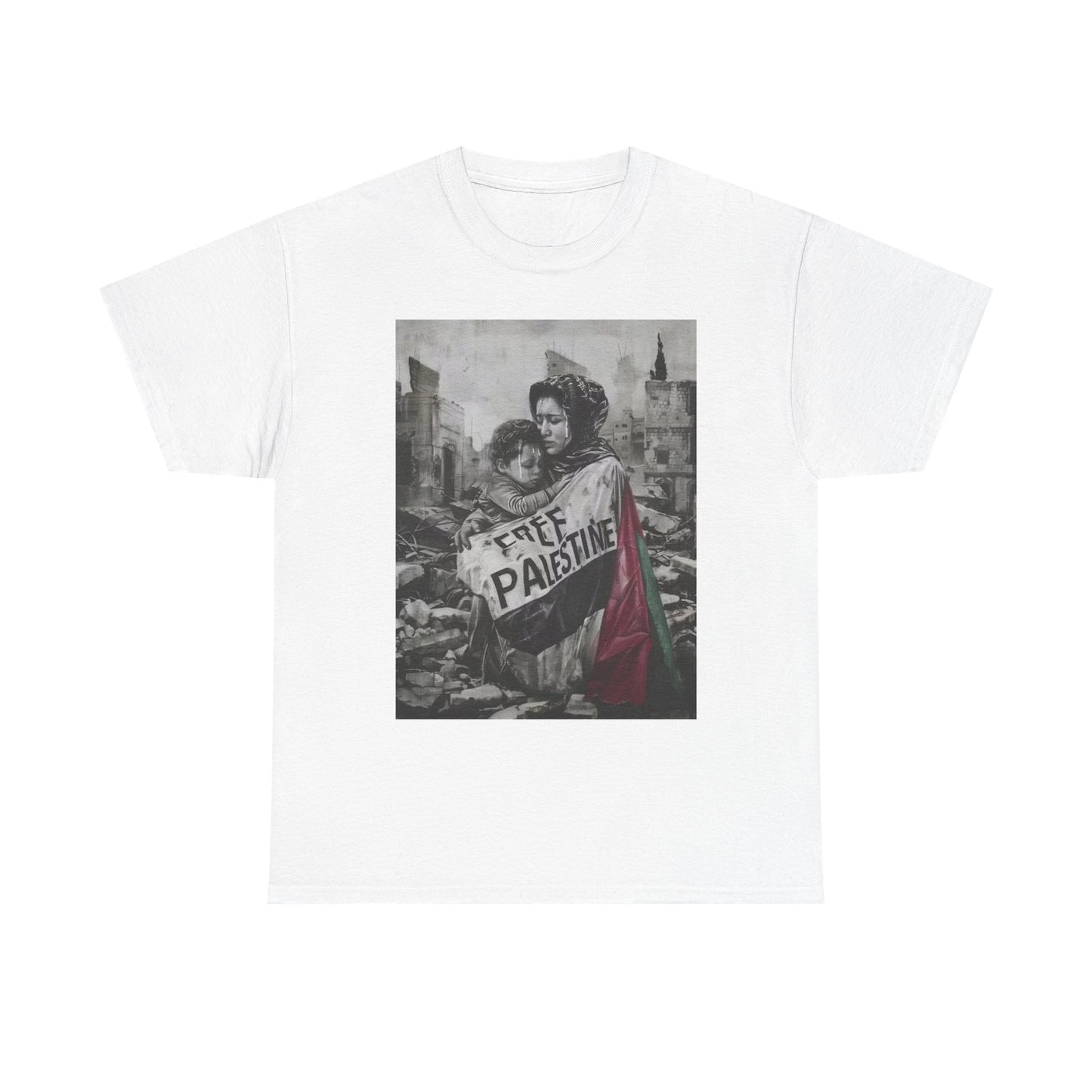 Free Palestine Graphic T Shirt Gaza Unisex Heavy Cotton Tee