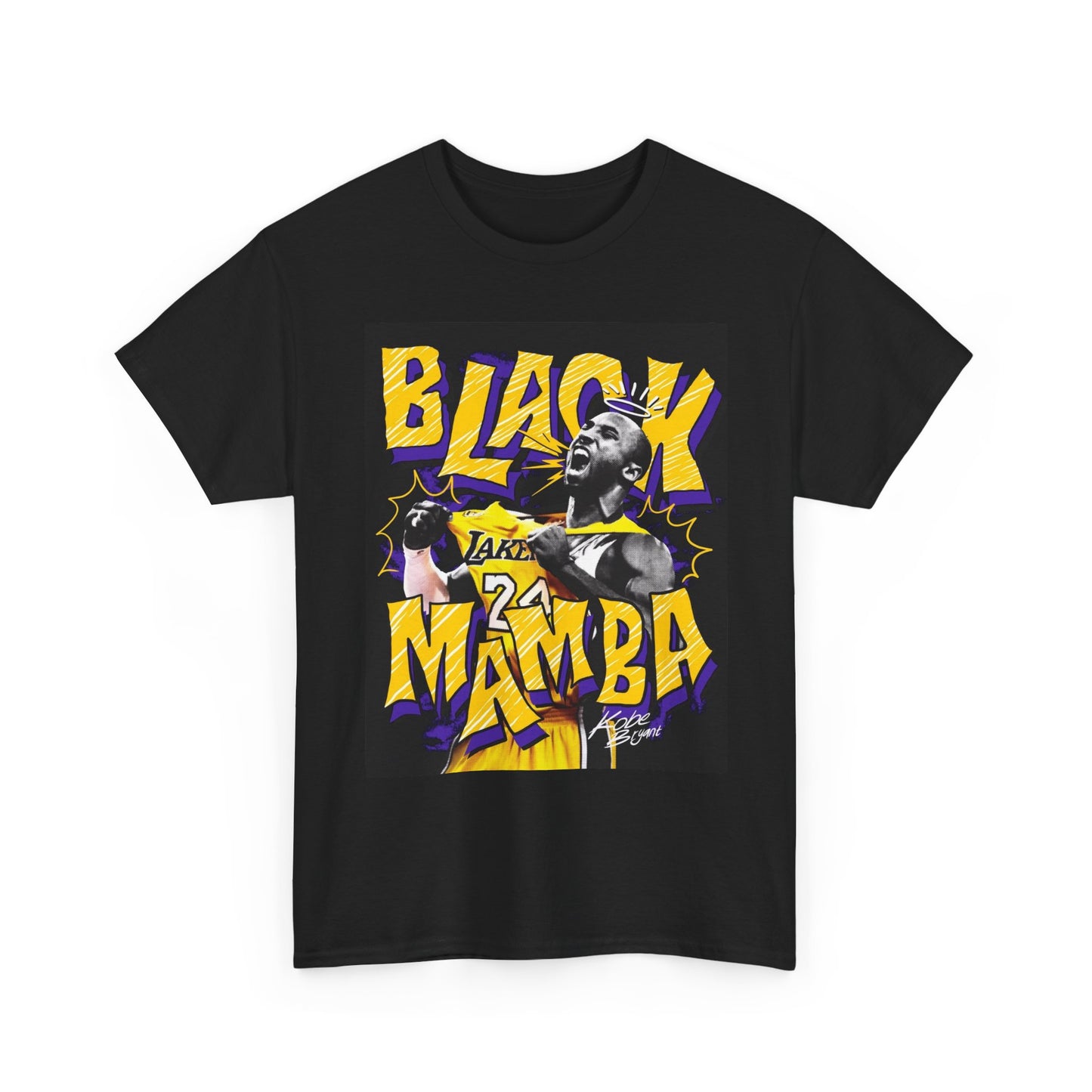 Black Mamba Graphic T Shirt Vintage Kobe Retro LA Unisex Heavy Cotton Tee