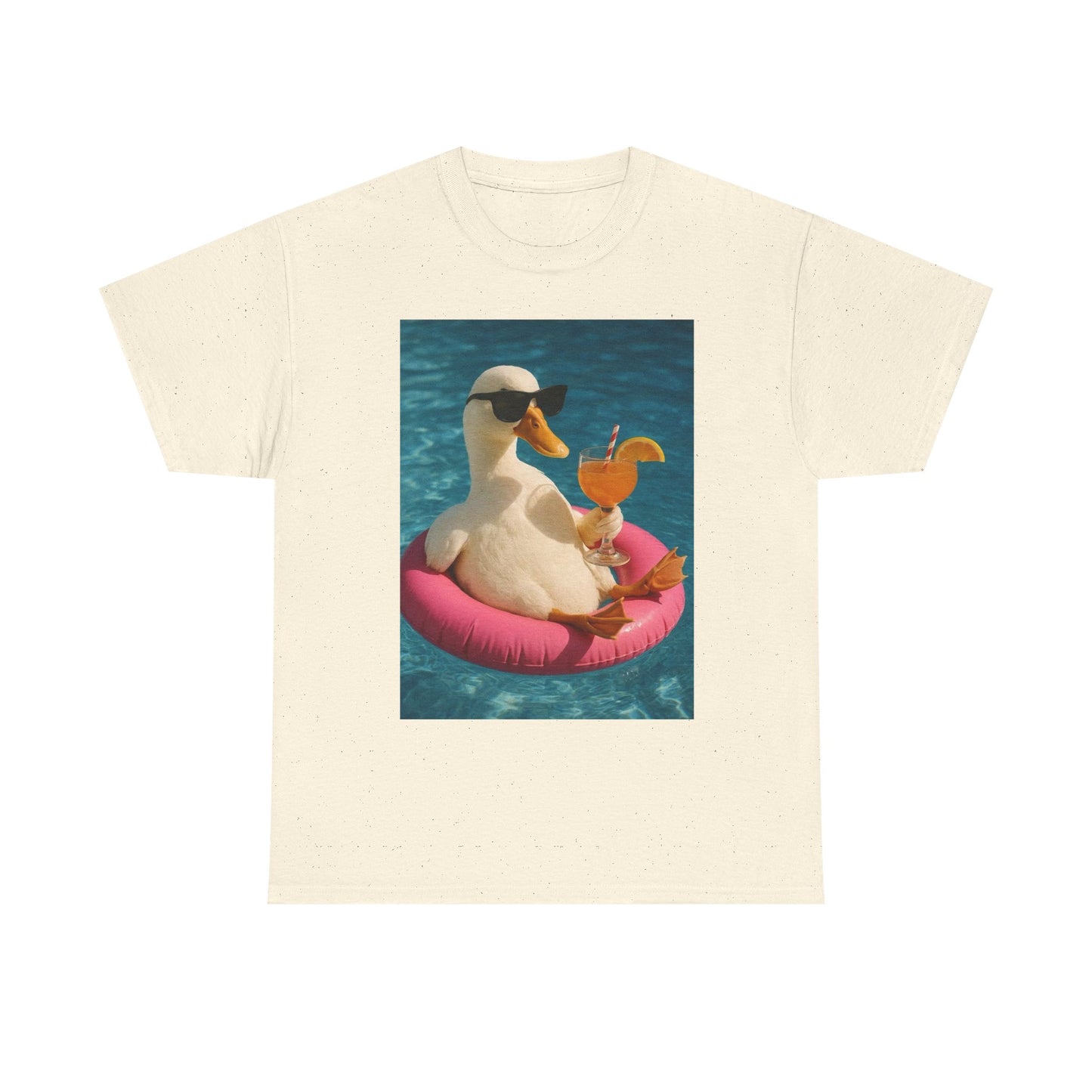 Duck On Vacation Funny Graphic T-Shirt Unisex Heavy Cotton Tee NEW