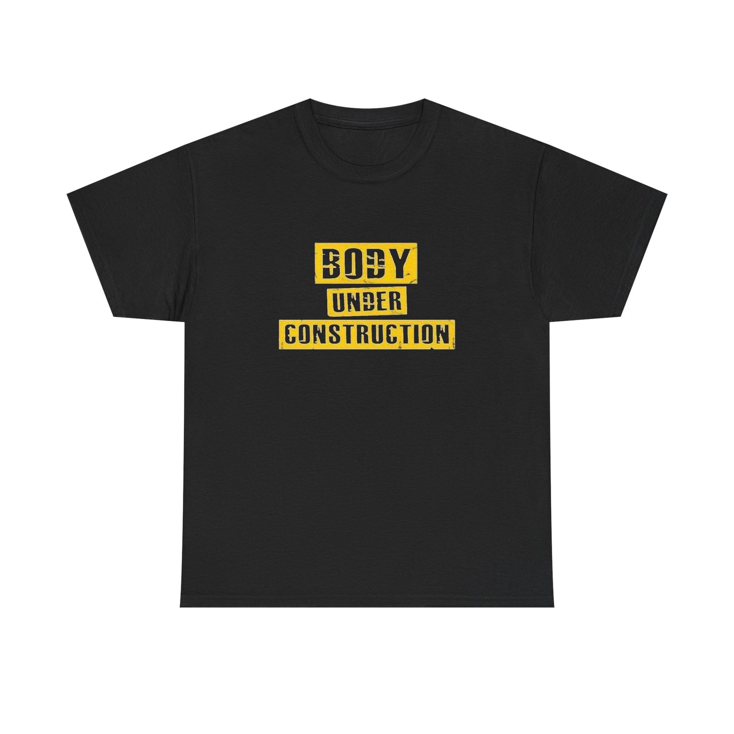 Body Under Construction Funny GYM Graphic T Shirt NEW Adult Regular Sizing Tee
