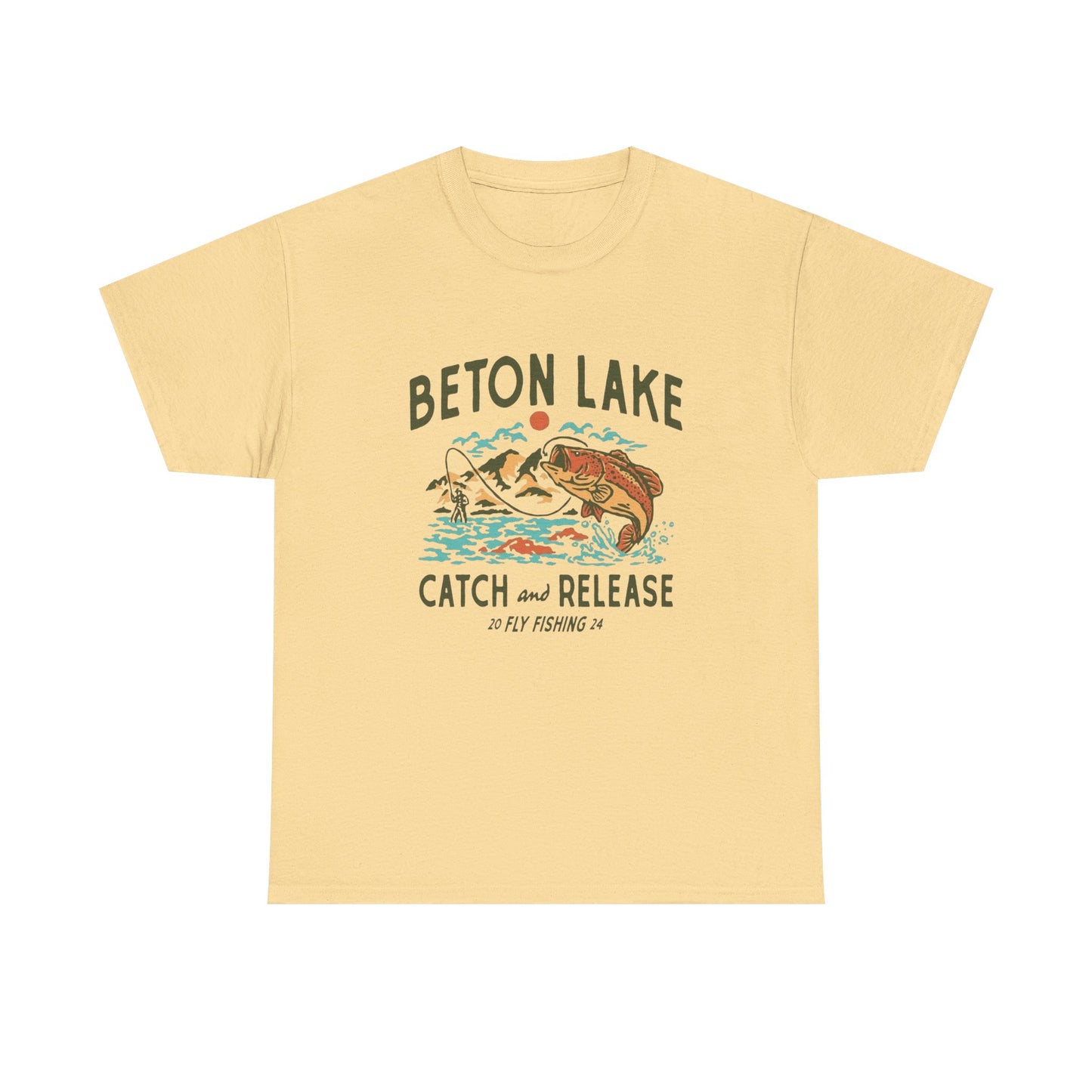 Beton Lake Fishing Graphic T Shirt Unisex Heavy Cotton Tee