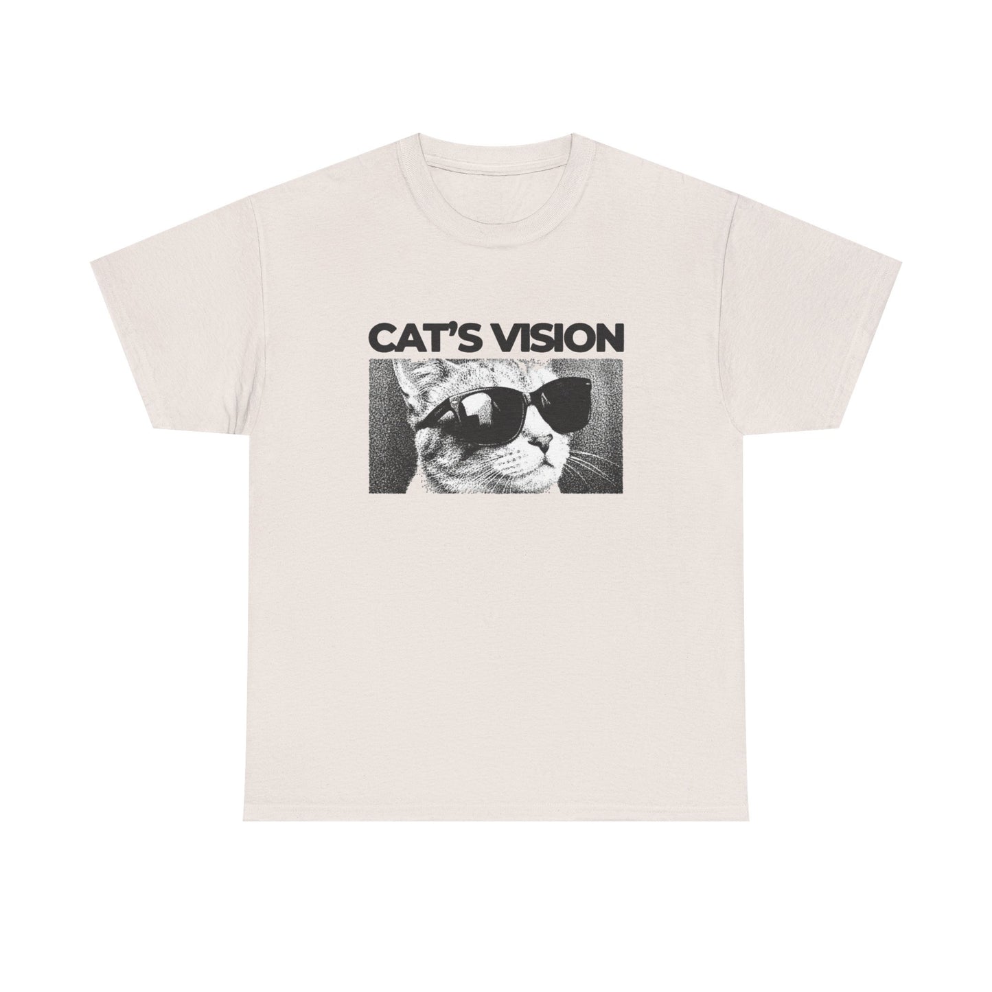 Cool Cat Retro Sun Glasses Graphic T Shirt Regular Men's Heavy Cotton Tee