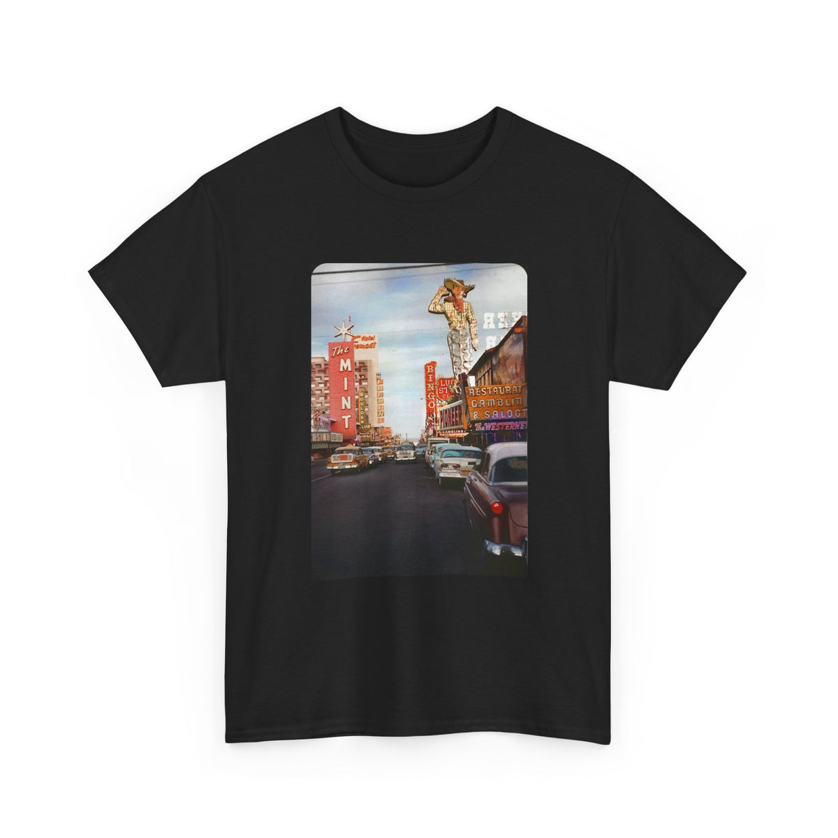 Old Las Vegas Tshirt Vintage Strip Retro Photo Nostalgia Unisex Heavy The Mint