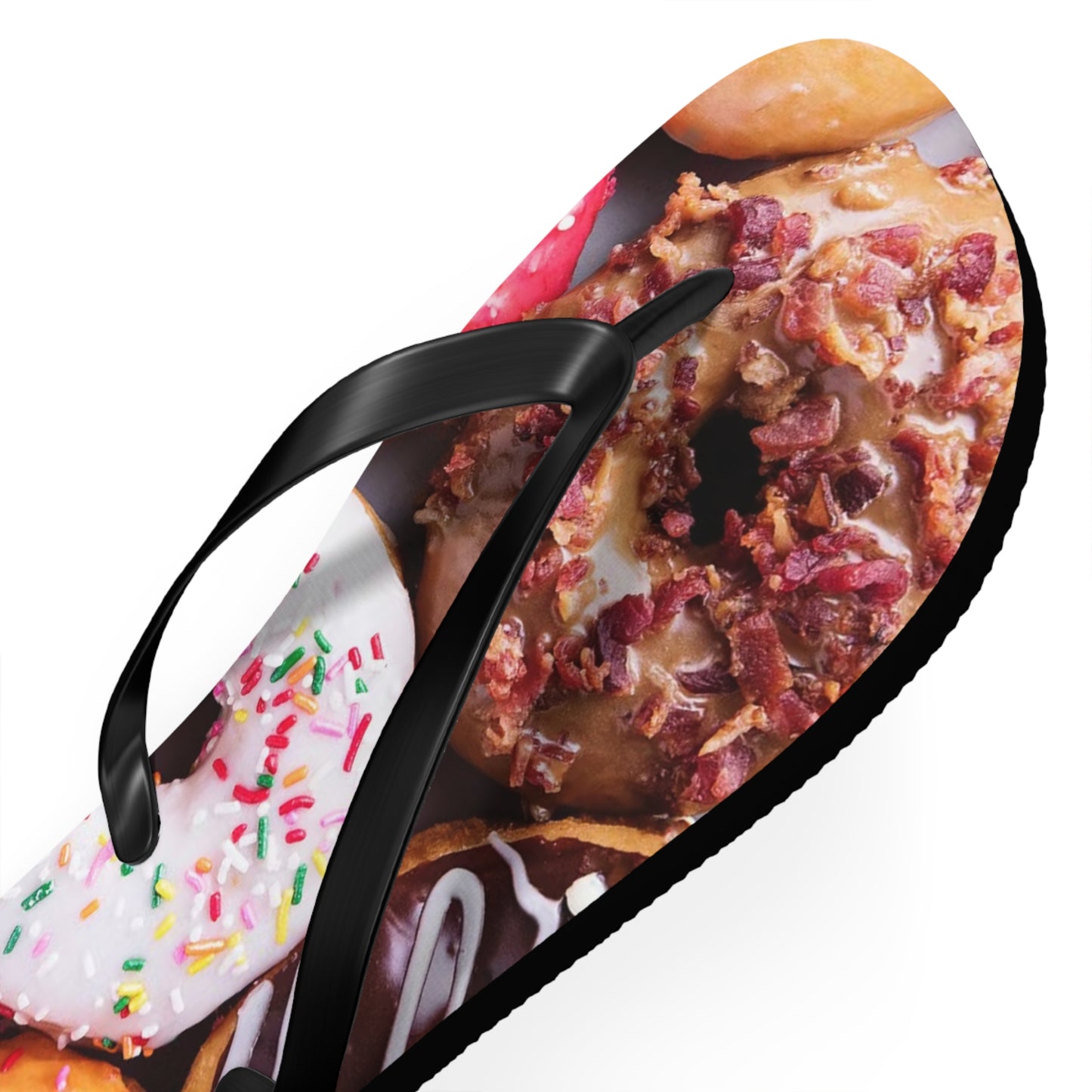 Donuts Funny Summer Sandals, Beach Shoes, Vacation Flip Flops, Pool Slides