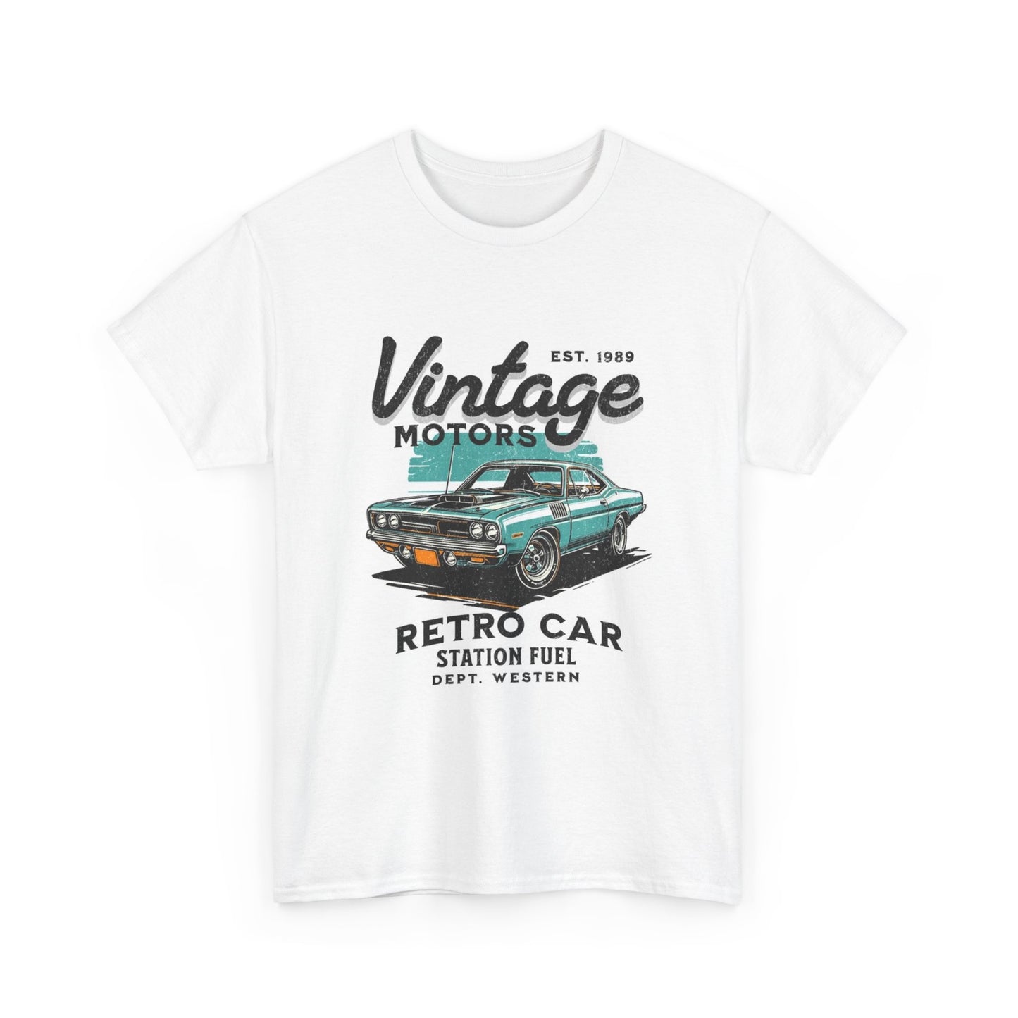 Vintage Motors Graphic T Shirt Retro Muscle Cars Unisex Heavy Cotton Tee