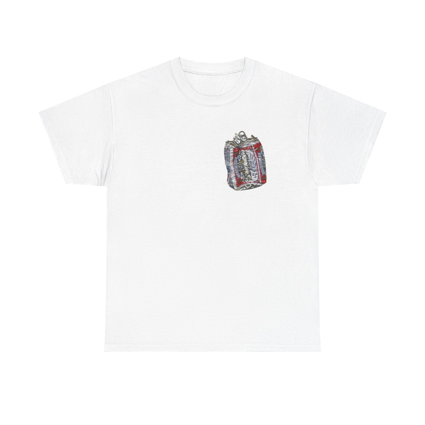 Crushed 90s Bud Can Vintage Nostalgic Beers Graphic T Shirt Unisex Heavy Cotton