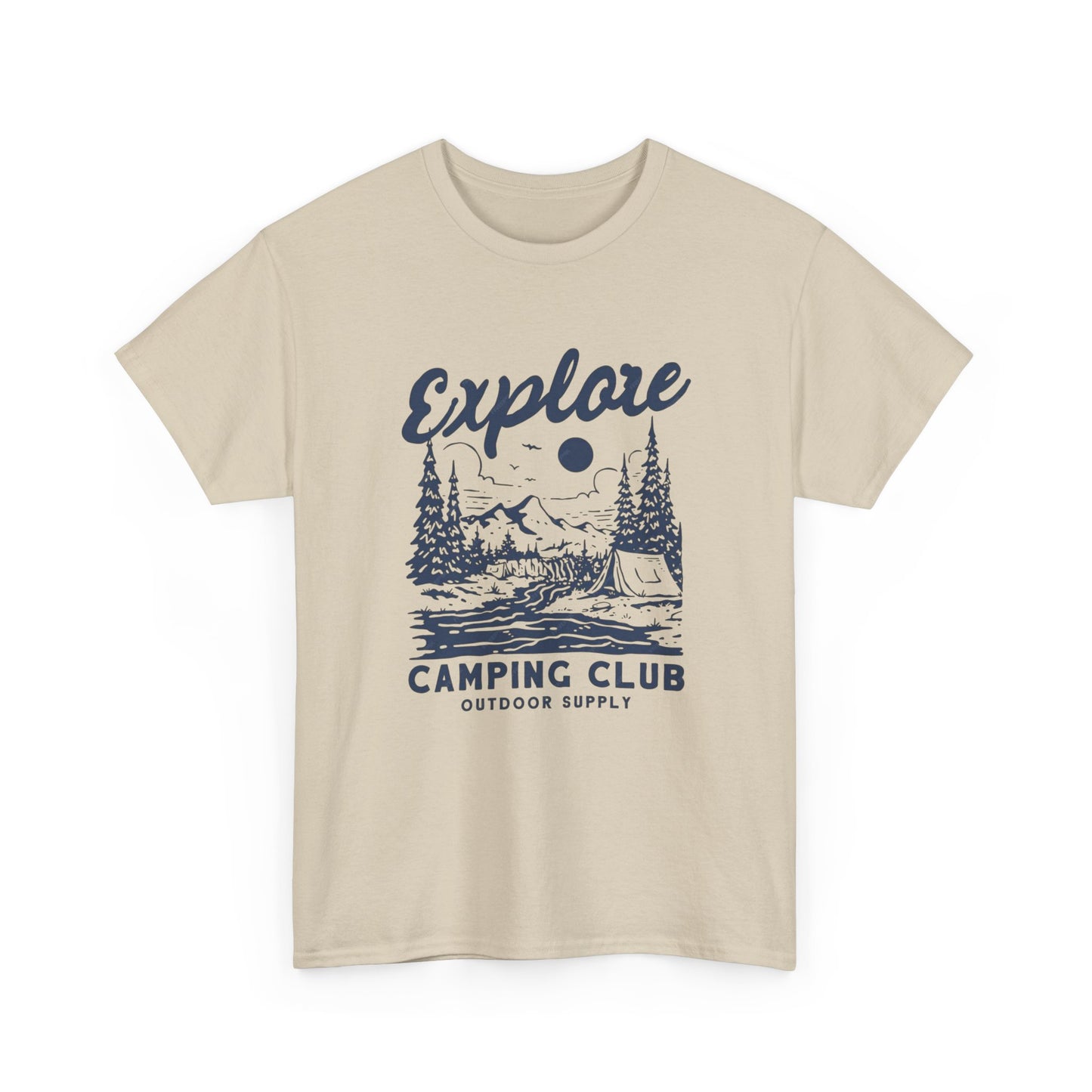 Explore Camping Club Graphic T Shirt Unisex Heavy Cotton Tee