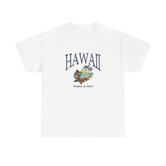 Hawaii Paradise On Earth Graphic T Shirt NEW Unisex Heavy Cotton Tee