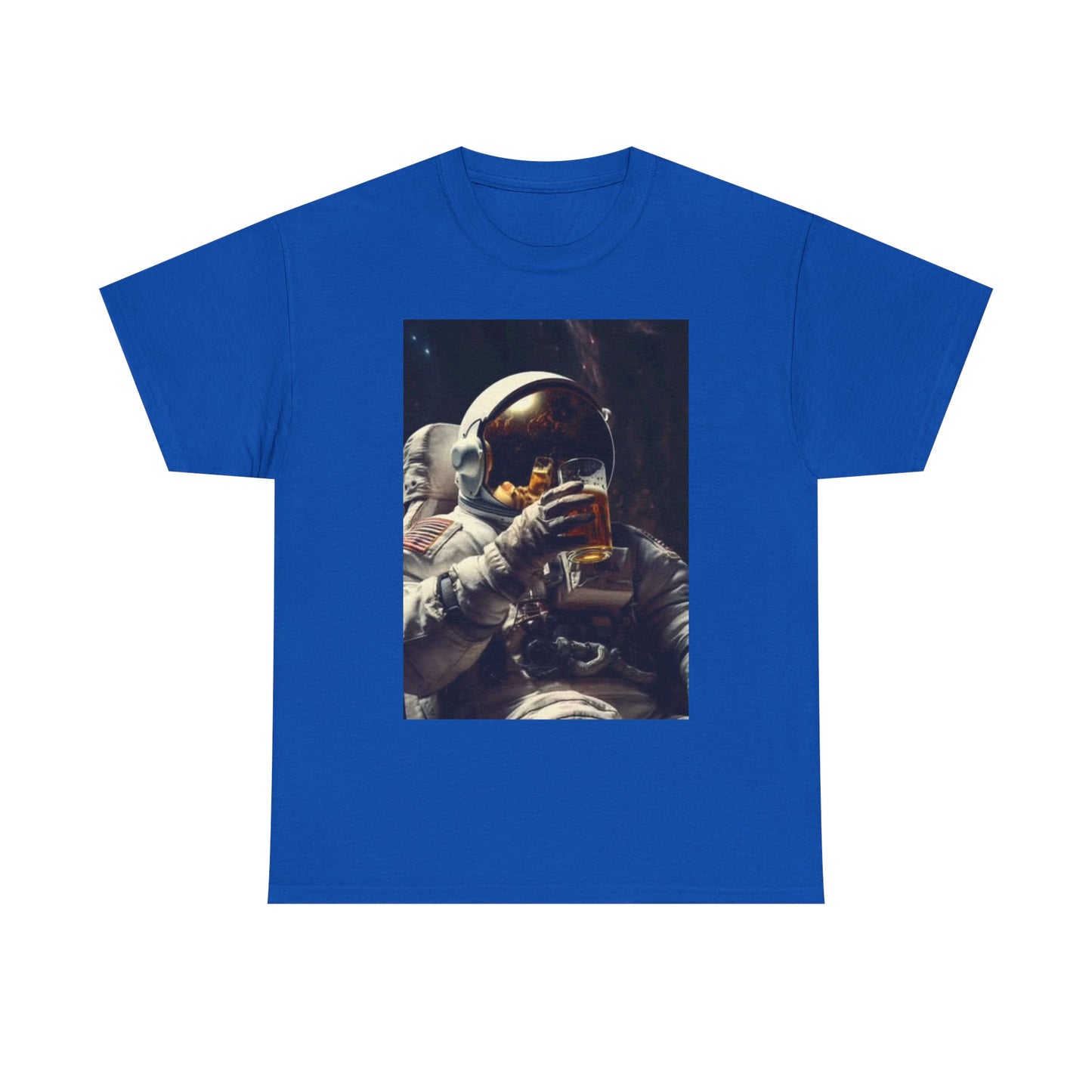 Space Beers T Shirt Funny Astronaut Graphic Retro Comedy Unisex Heavy Cotton Tee