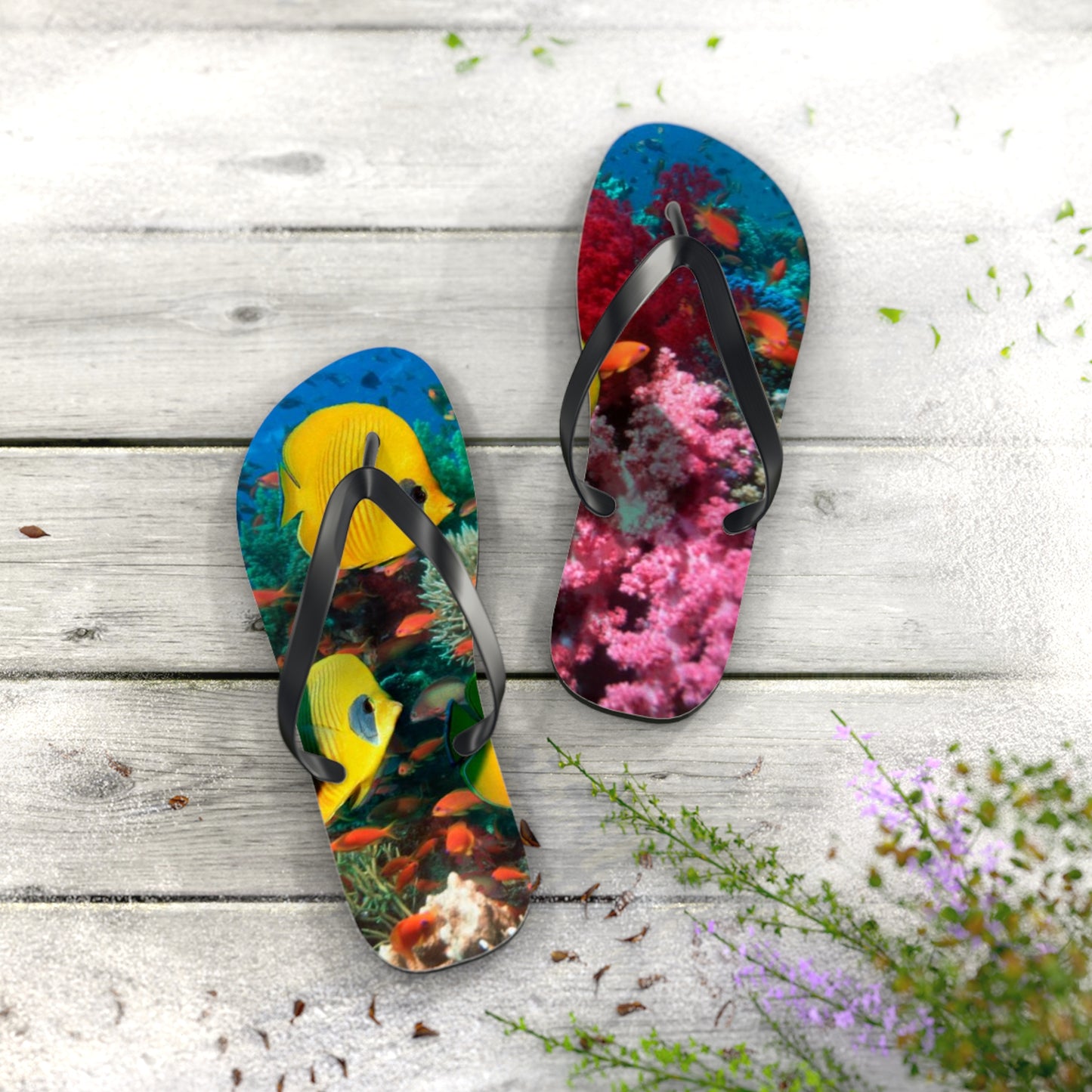 Tropical Fish Summer Sandals, Beach Shoes, Vacation Flip Flops, Pool Slides
