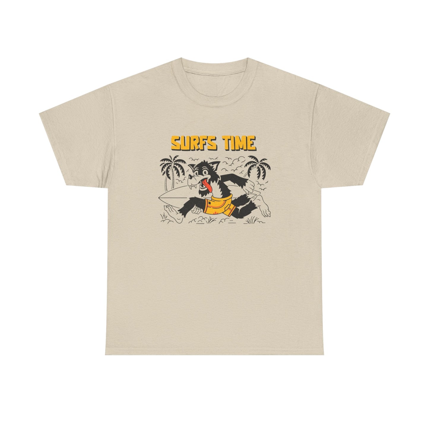 Surfs Time Retro T Shirt Graphic Unisex Heavy Cotton Tee NEW GIFT