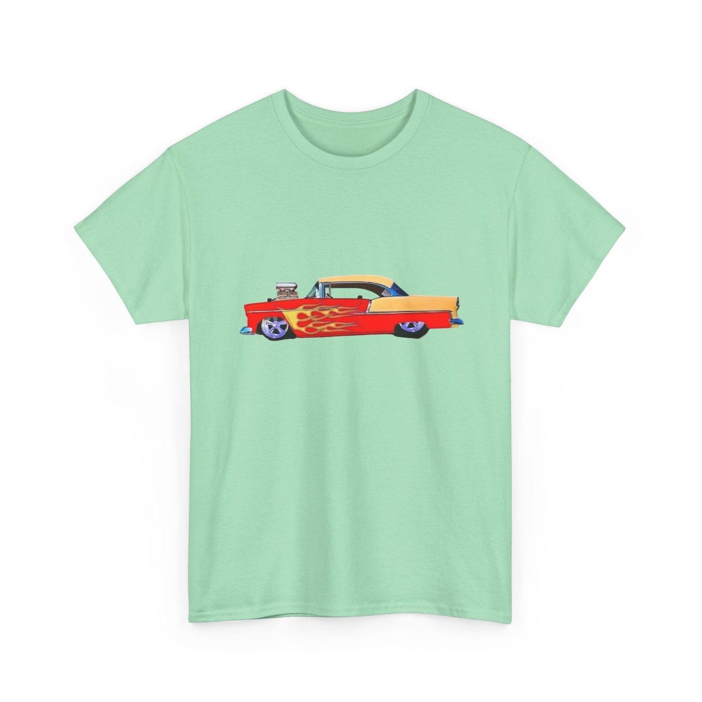 57 Chevy Hotrod Graphic T Shirt Unisex Heavy Cotton Tee NEW