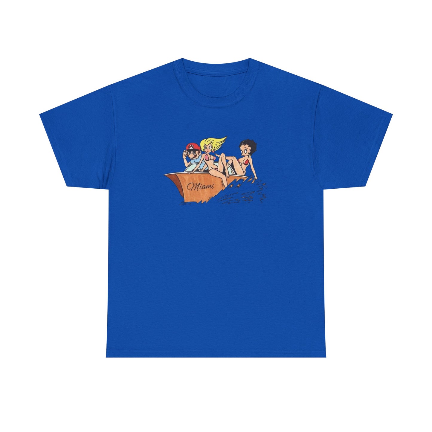 Miami Cartoons Funny Vintage Graphic T-Shirt Comfy Cotton Tee Brand NEW