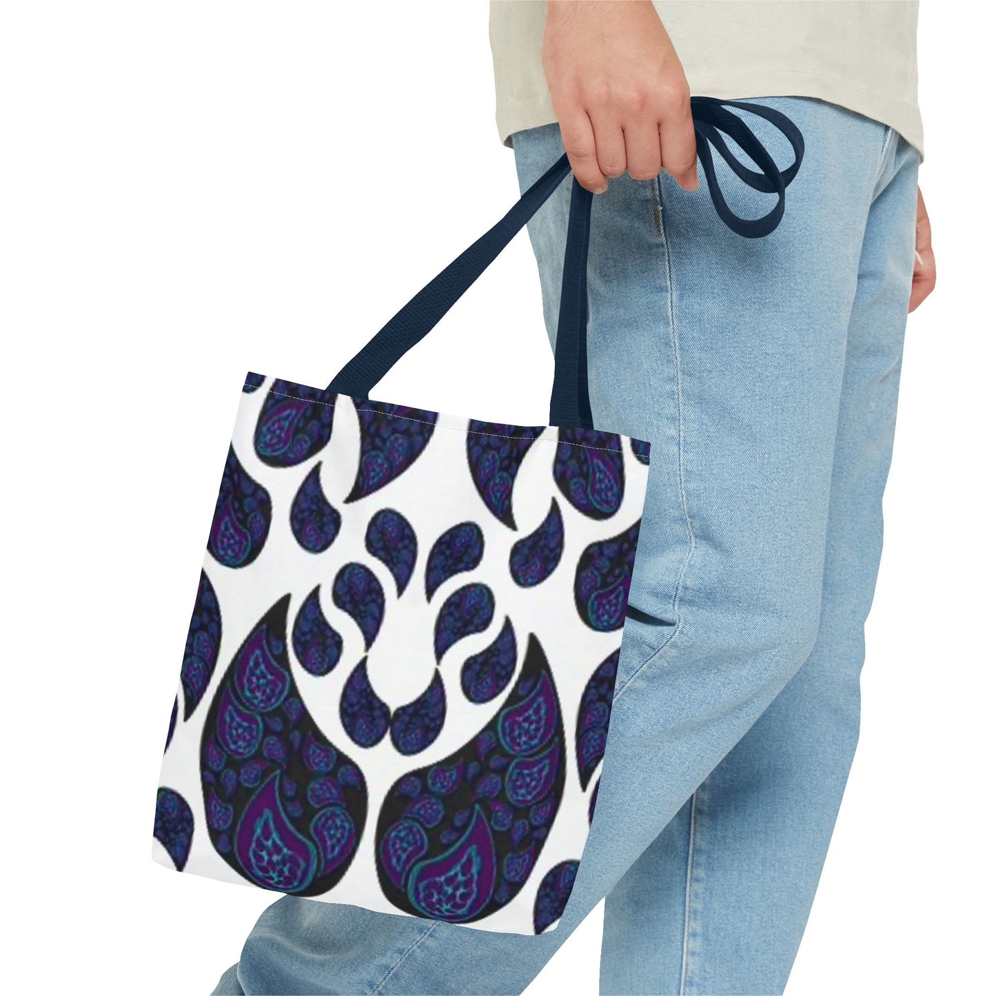 White And Blue Paisley Multi Color BRAND NEW MODERN Tote Bag (AOP)