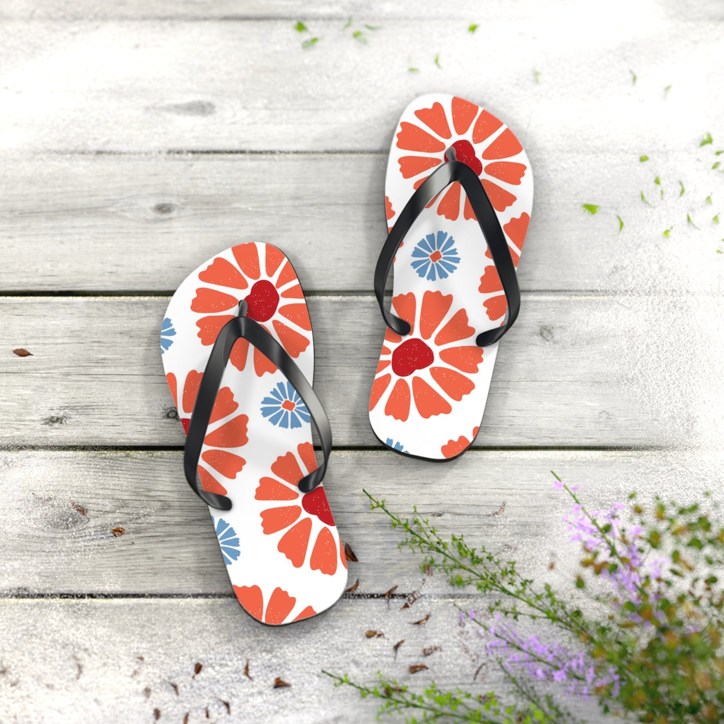 Tropical Flowers Beach Sandals Summer Flip Flops Slides BRAND NEW