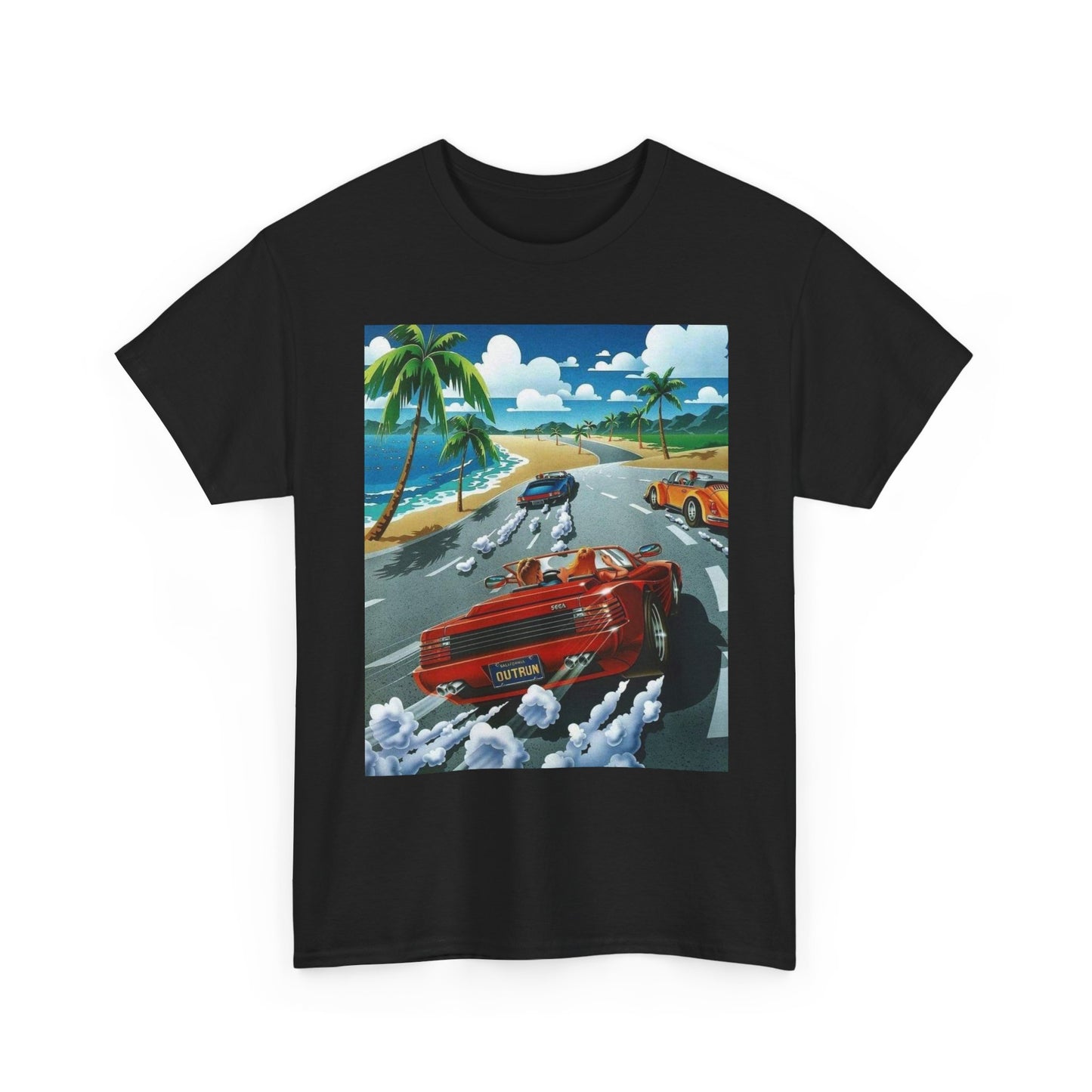 Outrun Vintage Gaming Graphic T Shirt Cotton Tee Apparel New